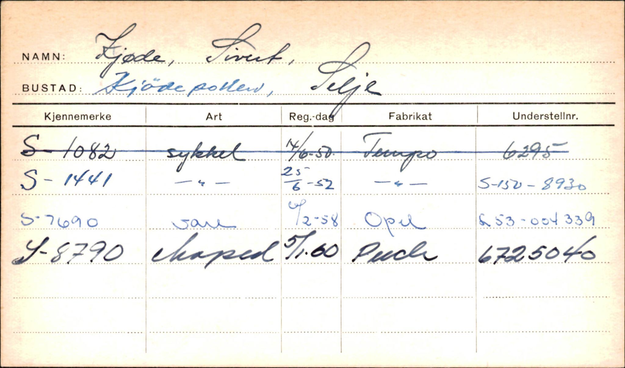 Statens vegvesen, Sogn og Fjordane vegkontor, AV/SAB-A-5301/4/F/L0001B: Eigarregister Fjordane til 1.6.1961, 1930-1961, s. 95