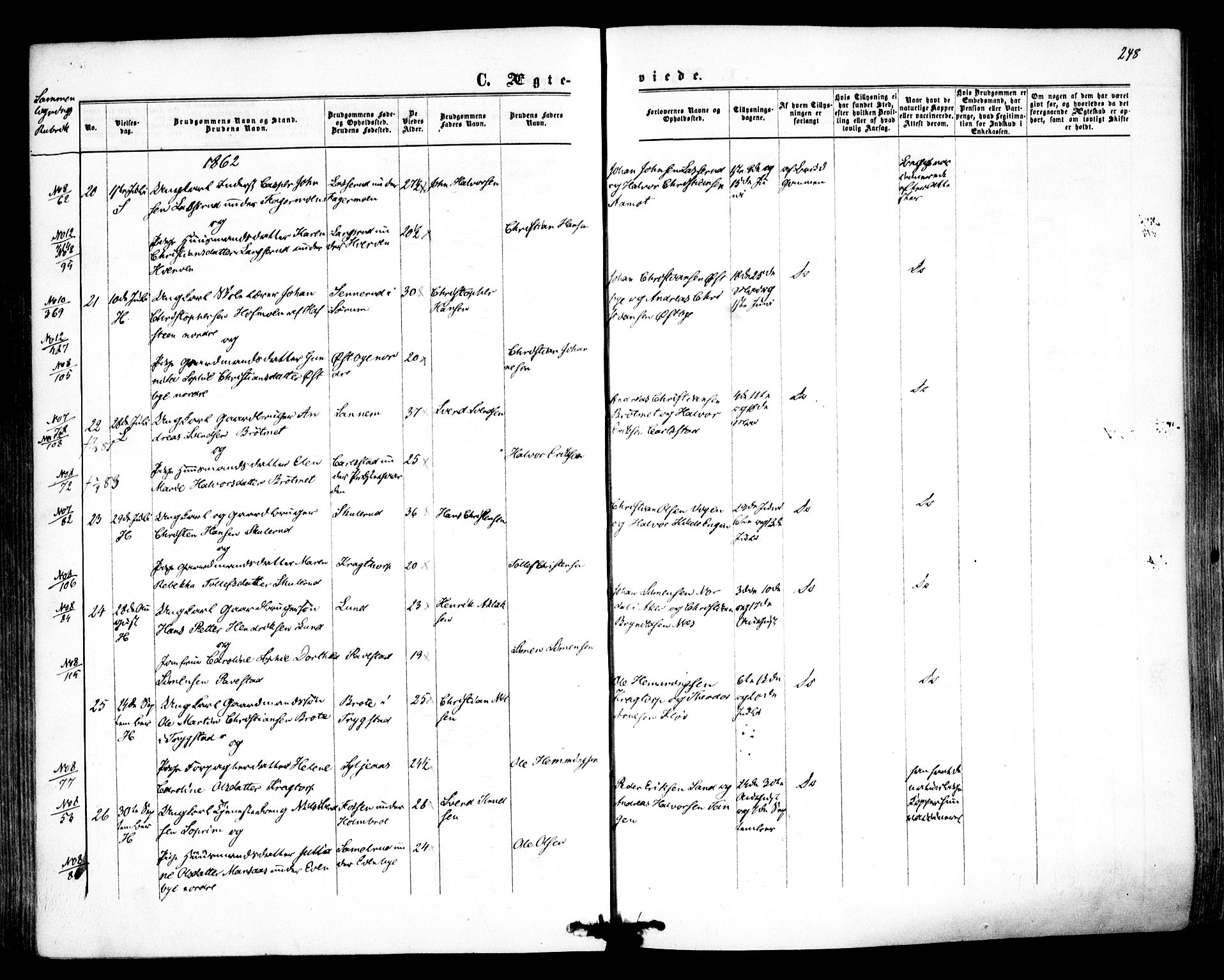 Høland prestekontor Kirkebøker, SAO/A-10346a/F/Fa/L0011: Ministerialbok nr. I 11, 1862-1869, s. 248
