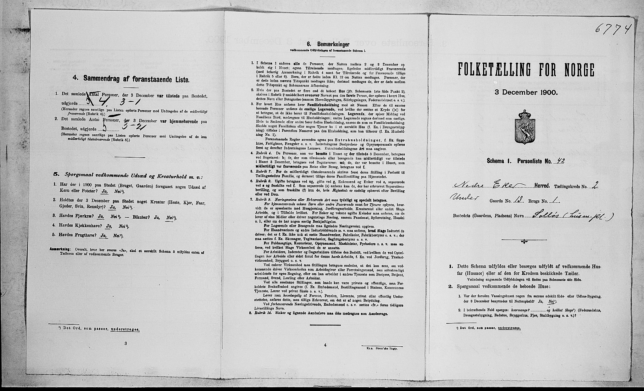RA, Folketelling 1900 for 0625 Nedre Eiker herred, 1900, s. 331