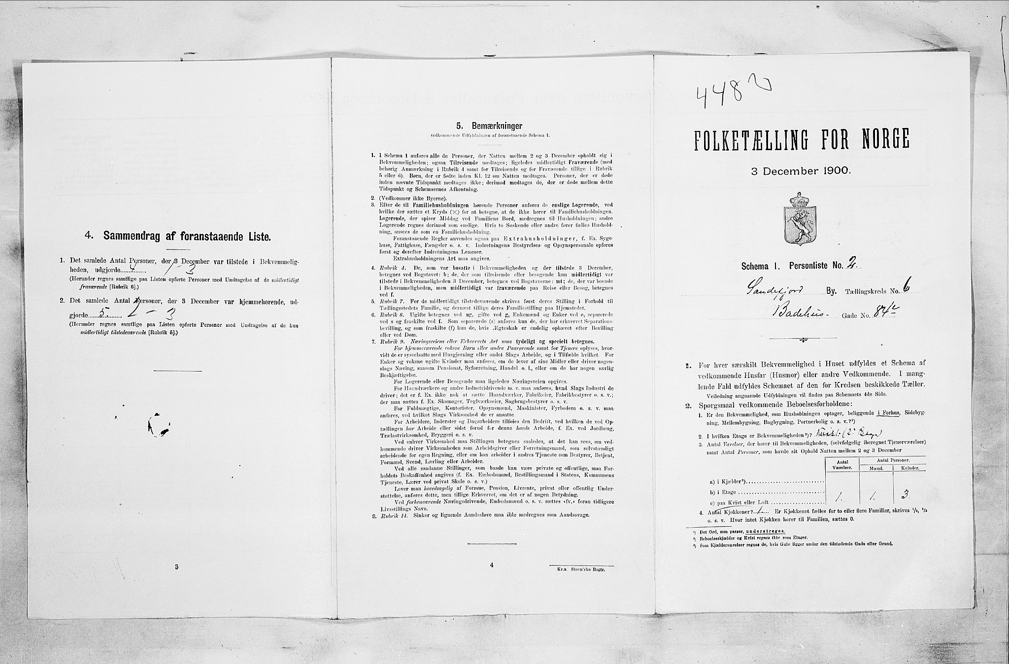 RA, Folketelling 1900 for 0706 Sandefjord kjøpstad, 1900, s. 1424