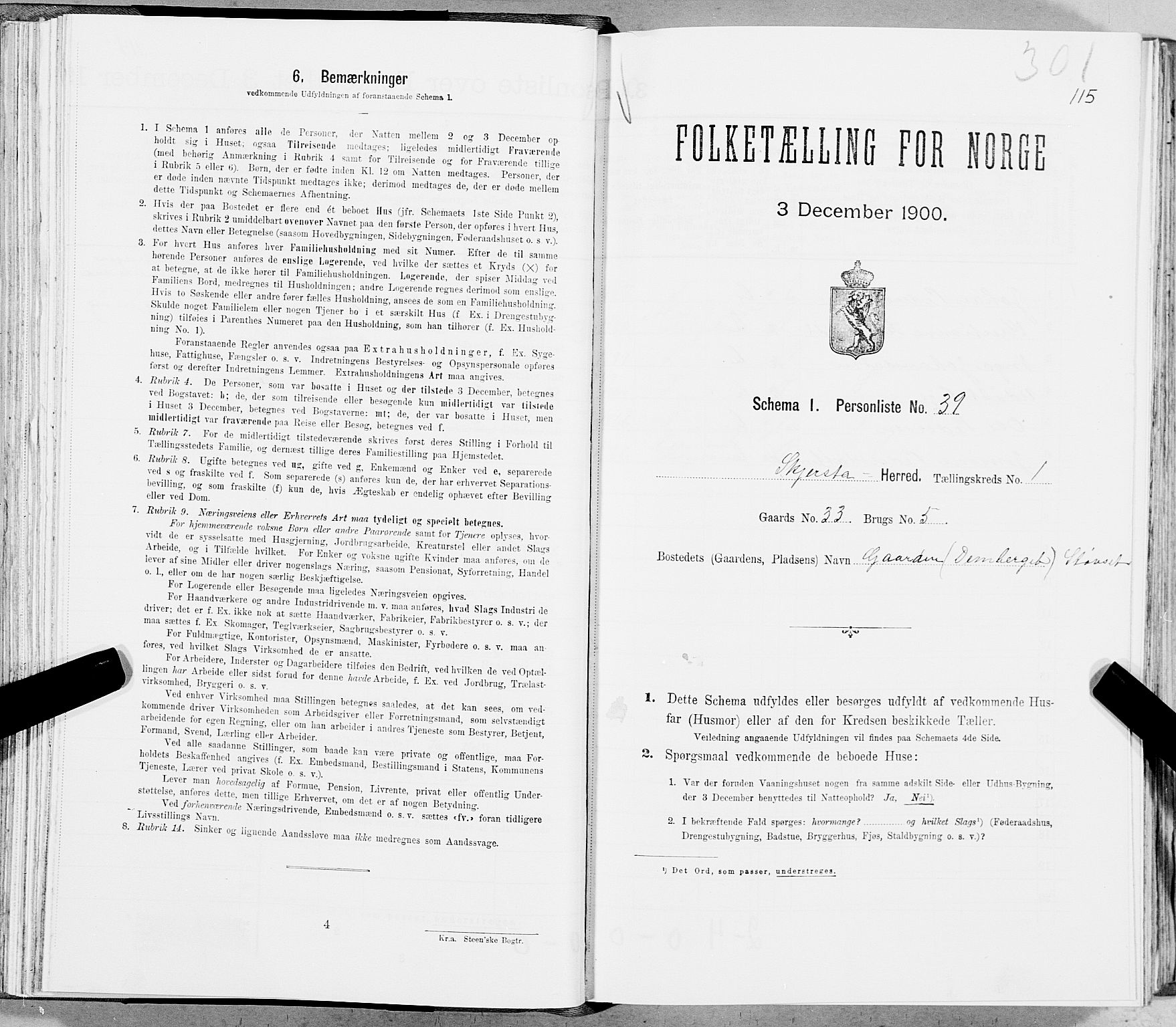 SAT, Folketelling 1900 for 1842 Skjerstad herred, 1900, s. 115