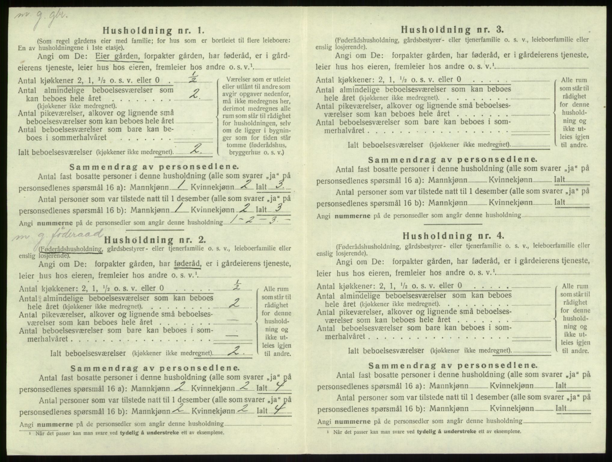 SAB, Folketelling 1920 for 1411 Gulen herred, 1920, s. 888