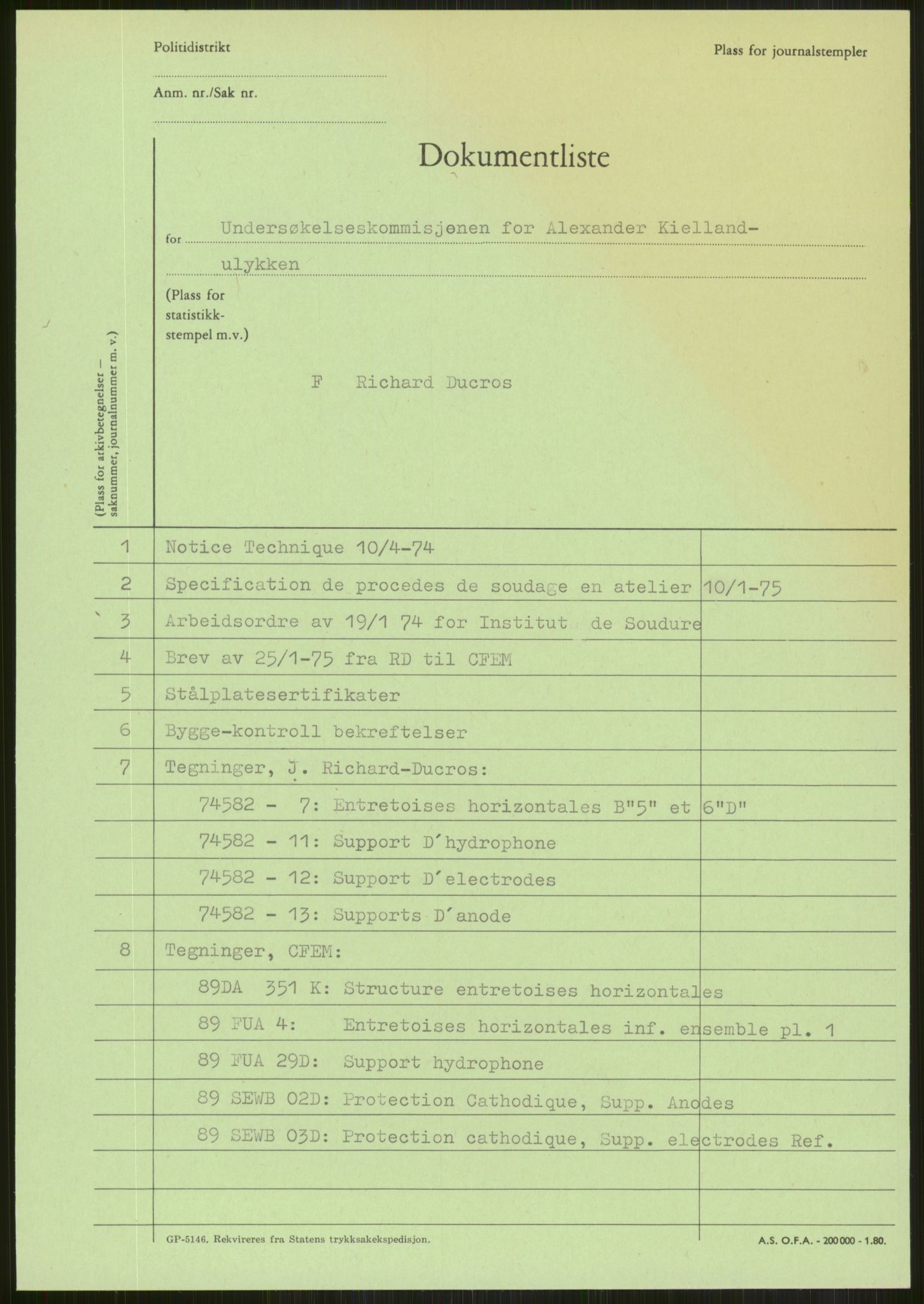 Justisdepartementet, Granskningskommisjonen ved Alexander Kielland-ulykken 27.3.1980, AV/RA-S-1165/D/L0024: A Alexander L. Kielland (A1-A2, A7-A9, A14, A22, A16 av 31)/ E CFEM (E1, E3-E6 av 27)/ F Richard Ducros (Doku.liste + F1-F6 av 8)/ H Sjøfartsdirektoratet/Skipskontrollen (H12, H14-H16, H44, H49, H51 av 52), 1980-1981, s. 297