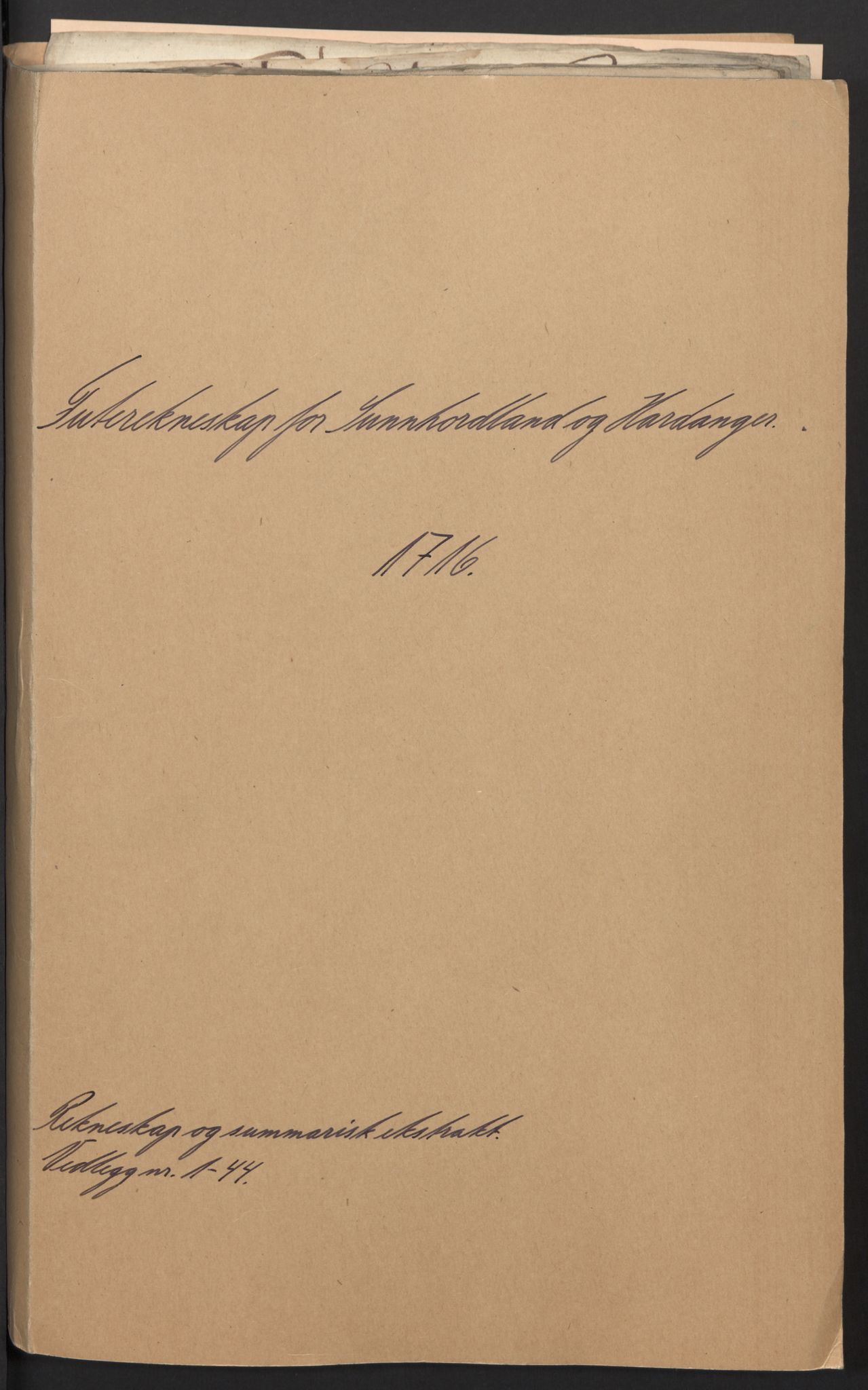 Rentekammeret inntil 1814, Reviderte regnskaper, Fogderegnskap, AV/RA-EA-4092/R48/L2992: Fogderegnskap Sunnhordland og Hardanger, 1716, s. 2