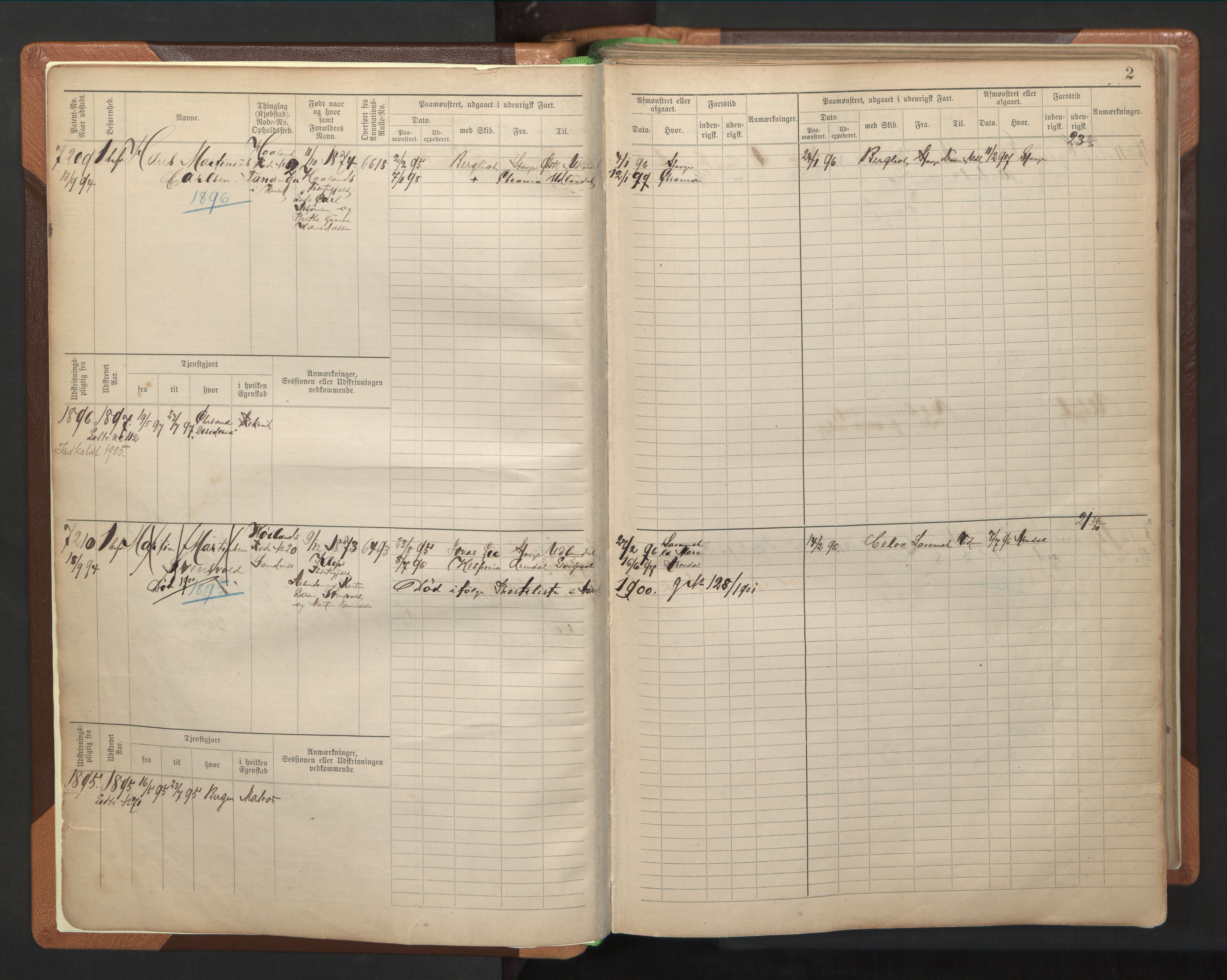 Stavanger sjømannskontor, AV/SAST-A-102006/F/Fb/Fbb/L0012: Sjøfartshovedrulle, patentnr. 7207-8158, 1894-1904, s. 5