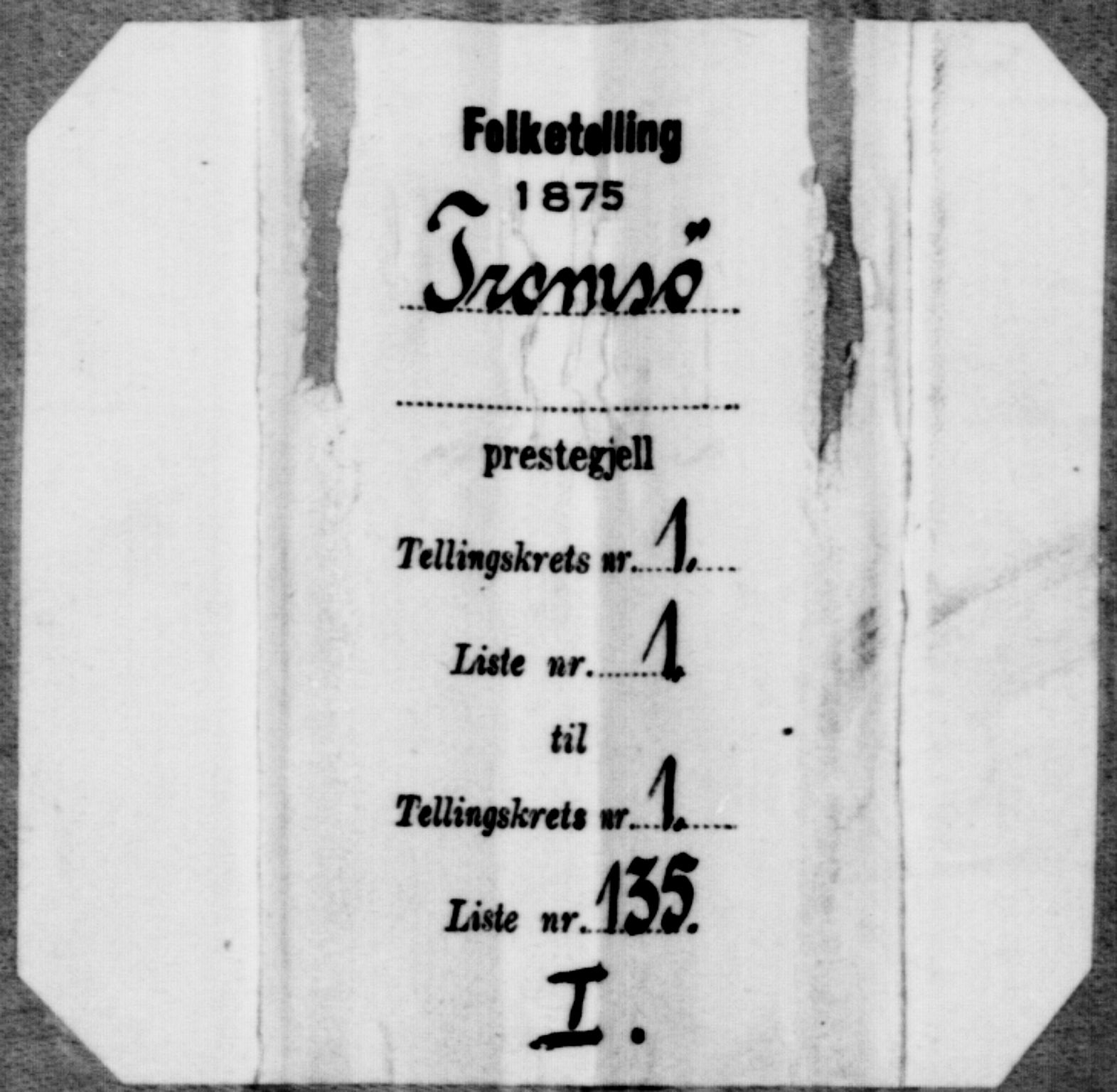 SATØ, Folketelling 1875 for 1902P Tromsø prestegjeld, 1875