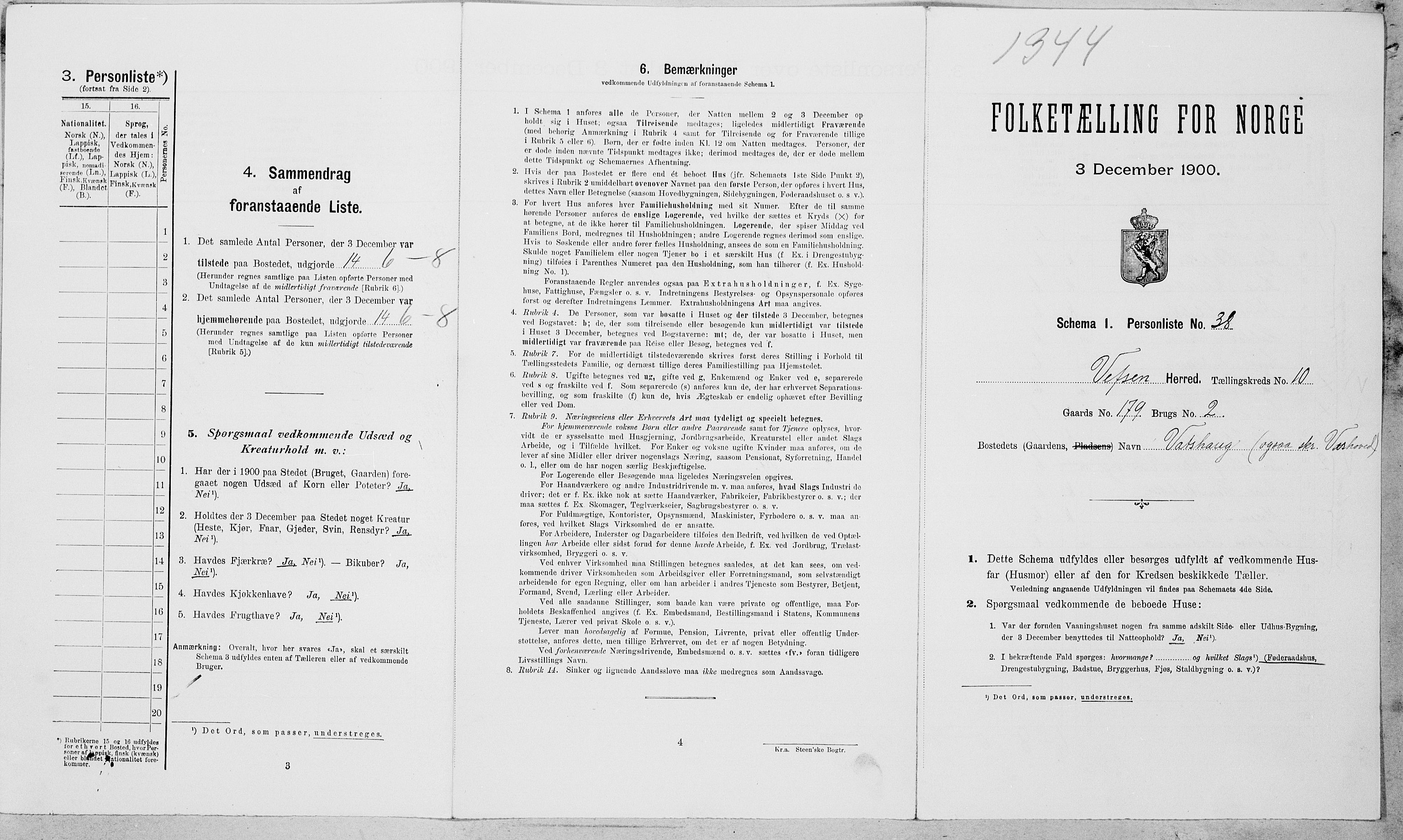SAT, Folketelling 1900 for 1824 Vefsn herred, 1900, s. 953