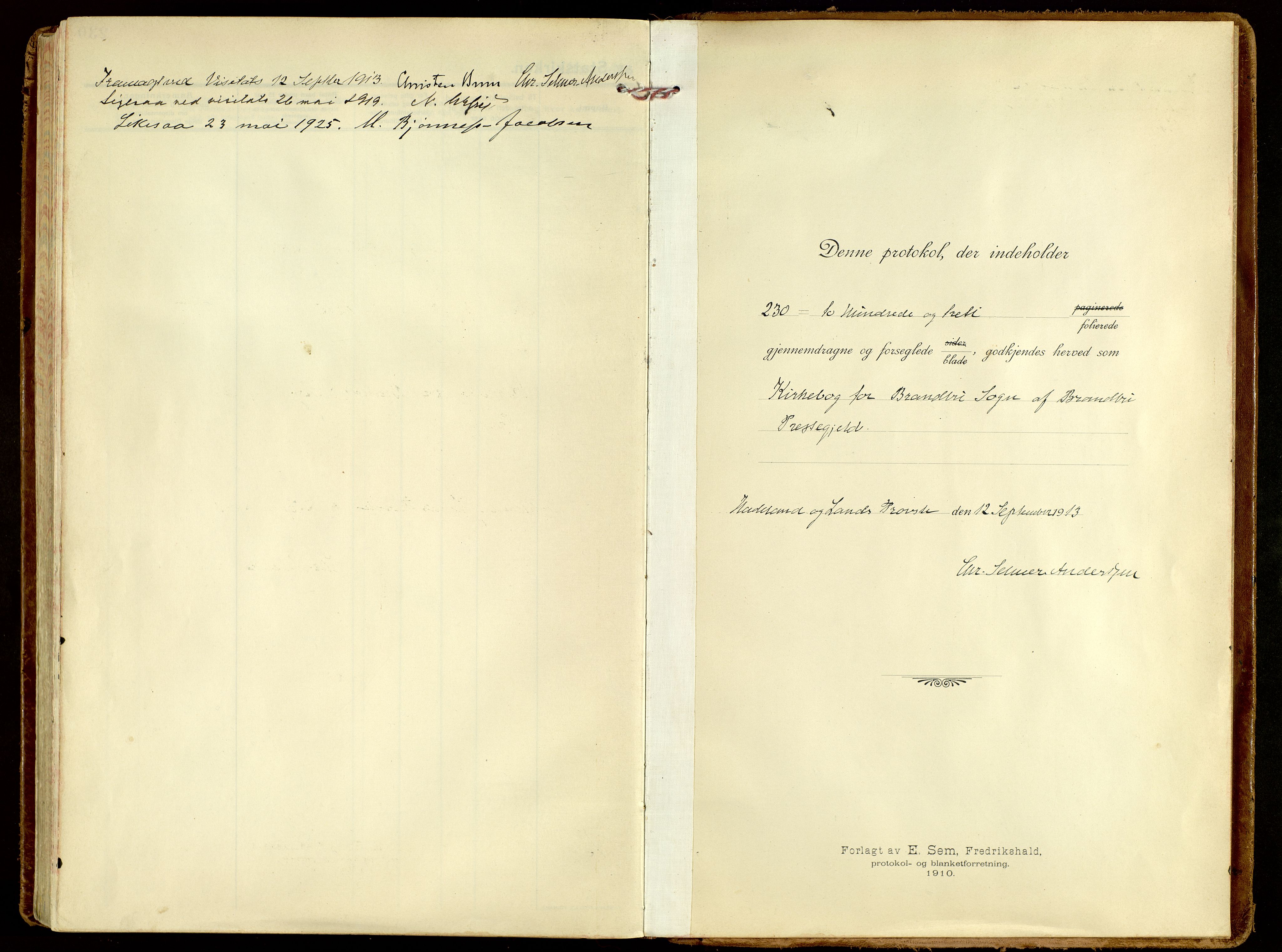 Brandbu prestekontor, SAH/PREST-114/H/Ha/Haa/L0004: Ministerialbok nr. 4, 1913-1923