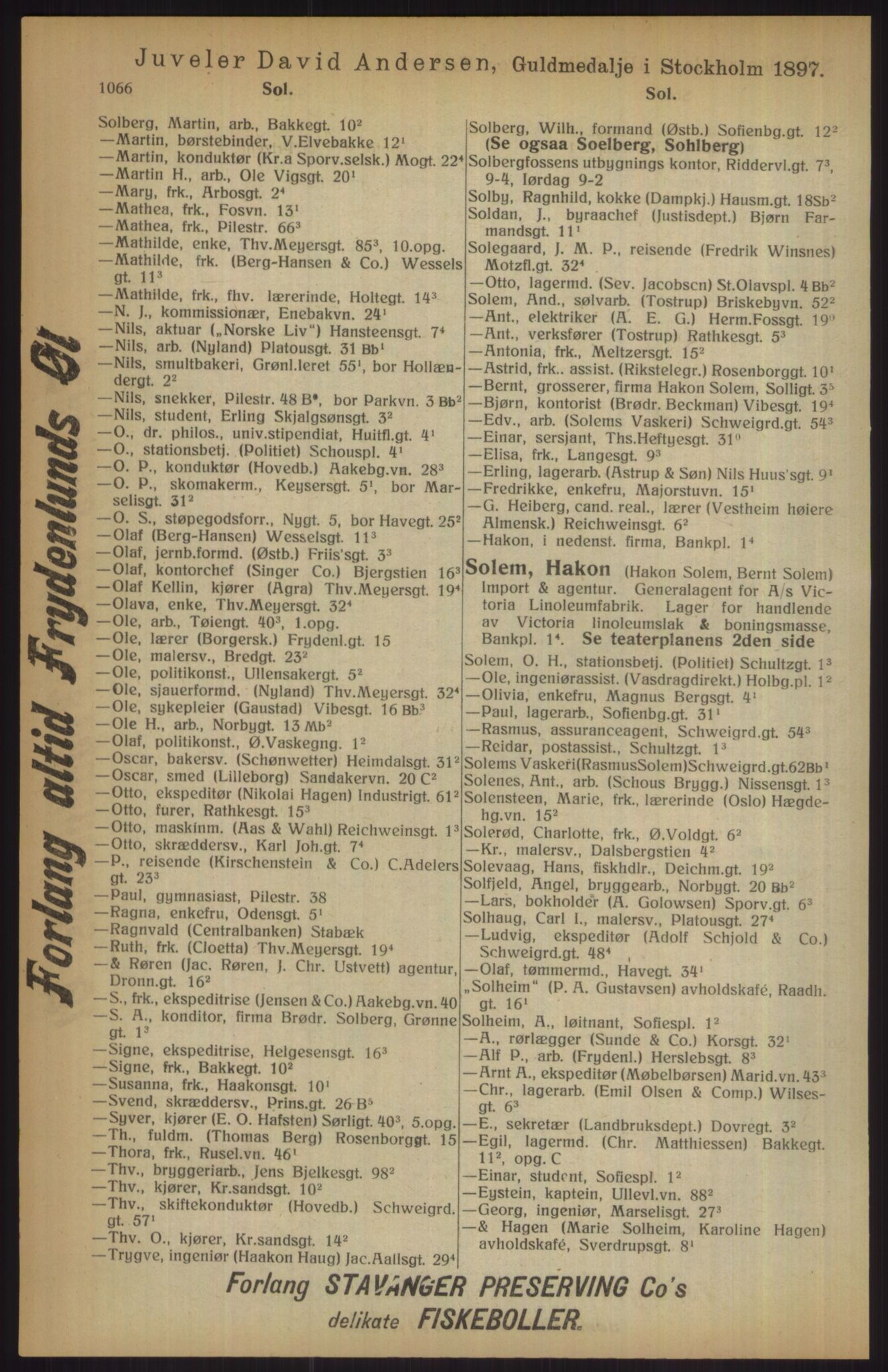 Kristiania/Oslo adressebok, PUBL/-, 1915, s. 1066