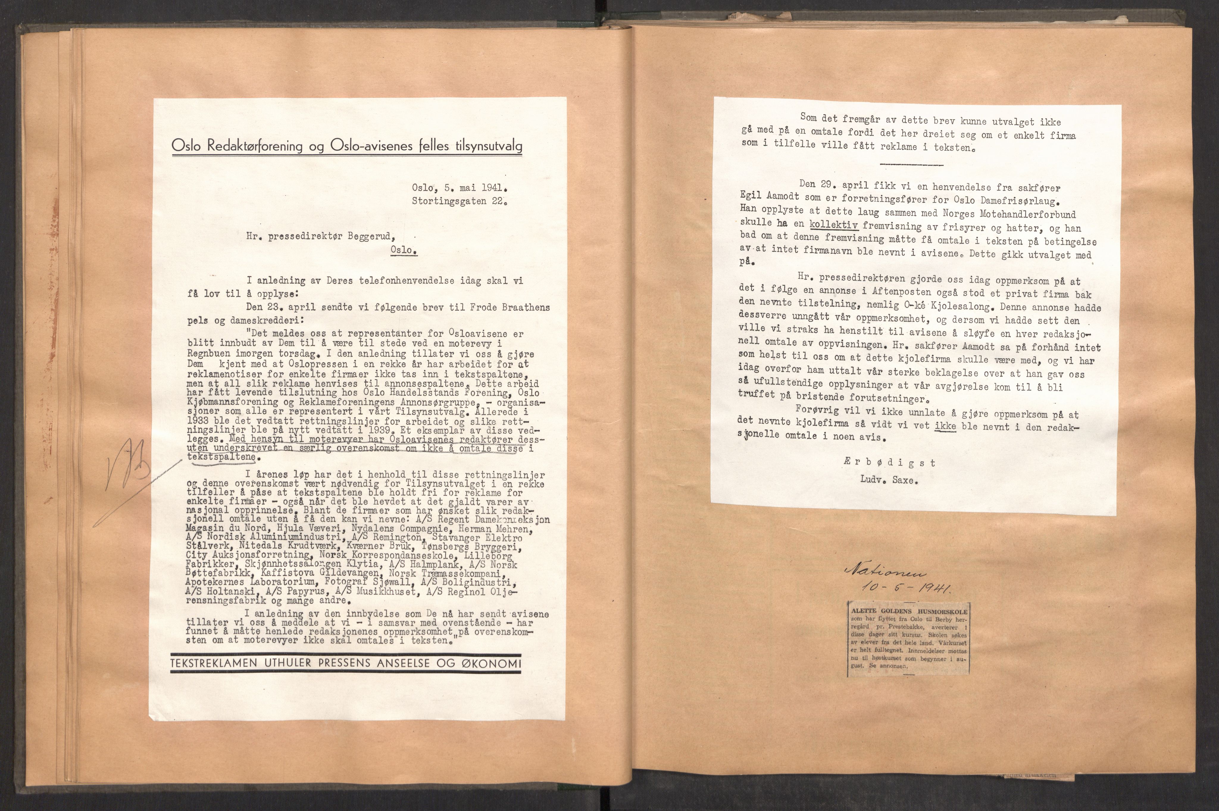 Tekstreklameutvalget, AV/RA-PA-0854/A/Aa/L0004: Kvartalsrapporter om virksomheten, 1940-1951