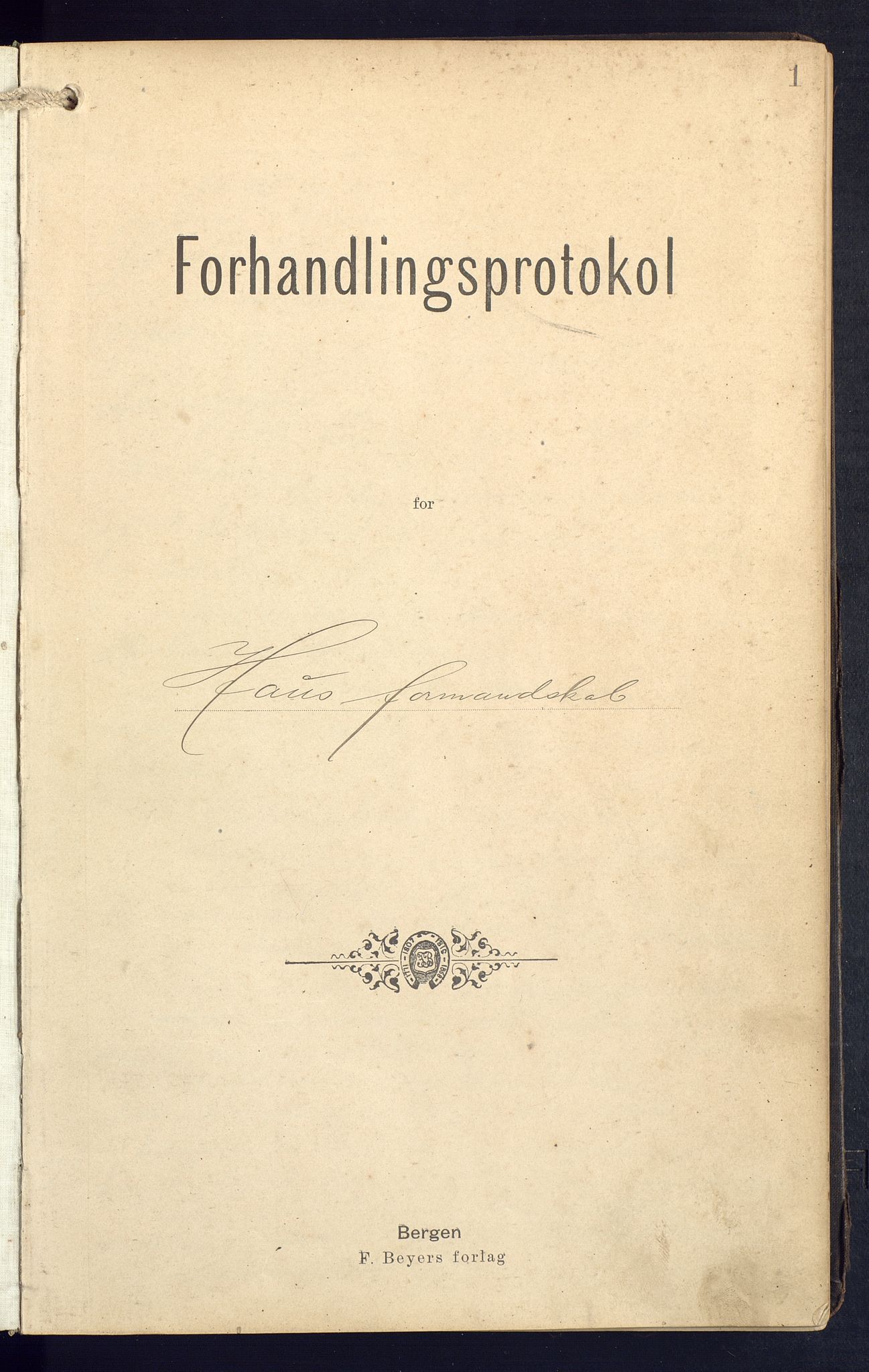 Haus/Arna kommune. Formannskapet, BBA/A-0057/A/Aa/Aaa/L0006: Møtebok Haus heradstyre og formannskap., 1905-1913