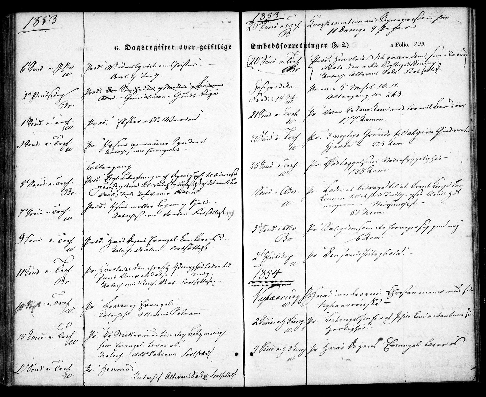 Birkenes sokneprestkontor, SAK/1111-0004/F/Fa/L0003: Ministerialbok nr. A 3, 1850-1866, s. 238