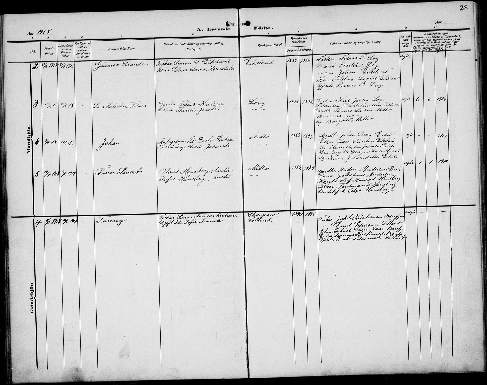 Sokndal sokneprestkontor, AV/SAST-A-101808: Klokkerbok nr. B 7, 1904-1935, s. 28