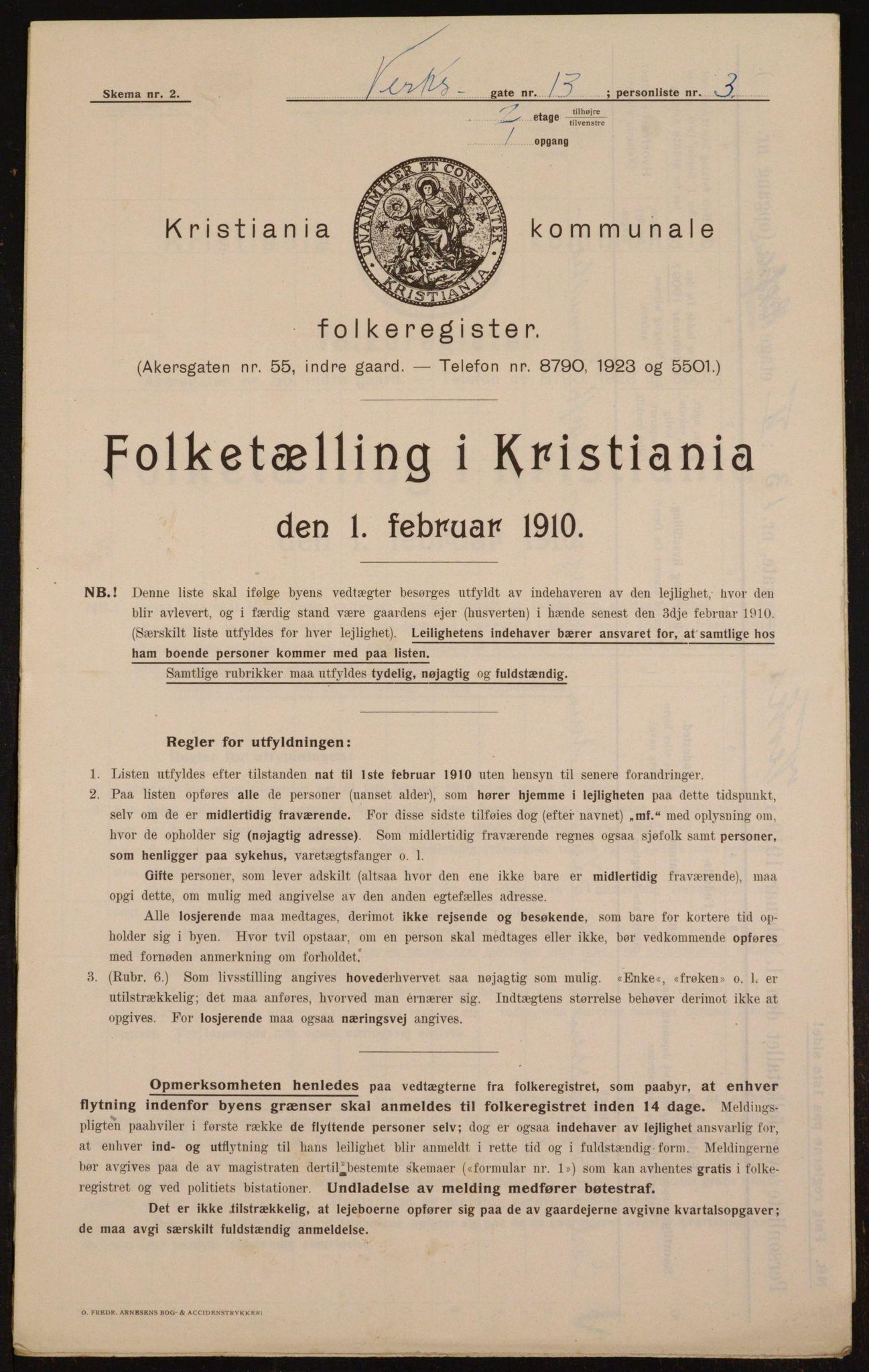 OBA, Kommunal folketelling 1.2.1910 for Kristiania, 1910, s. 115589