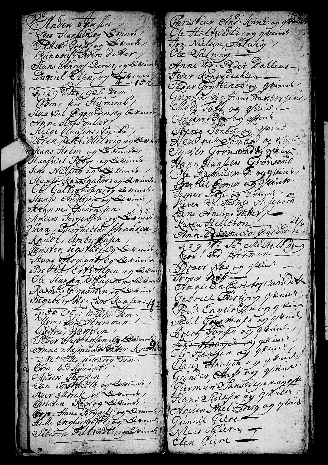 Hurum kirkebøker, SAKO/A-229/F/Fa/L0005: Ministerialbok nr. 5, 1735-1739, s. 34-35