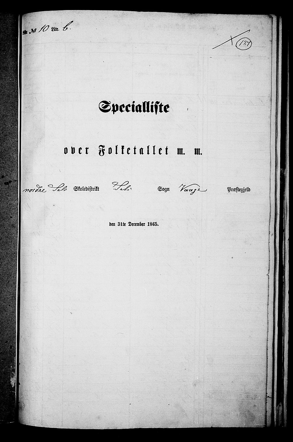RA, Folketelling 1865 for 0515P Vågå prestegjeld, 1865, s. 293