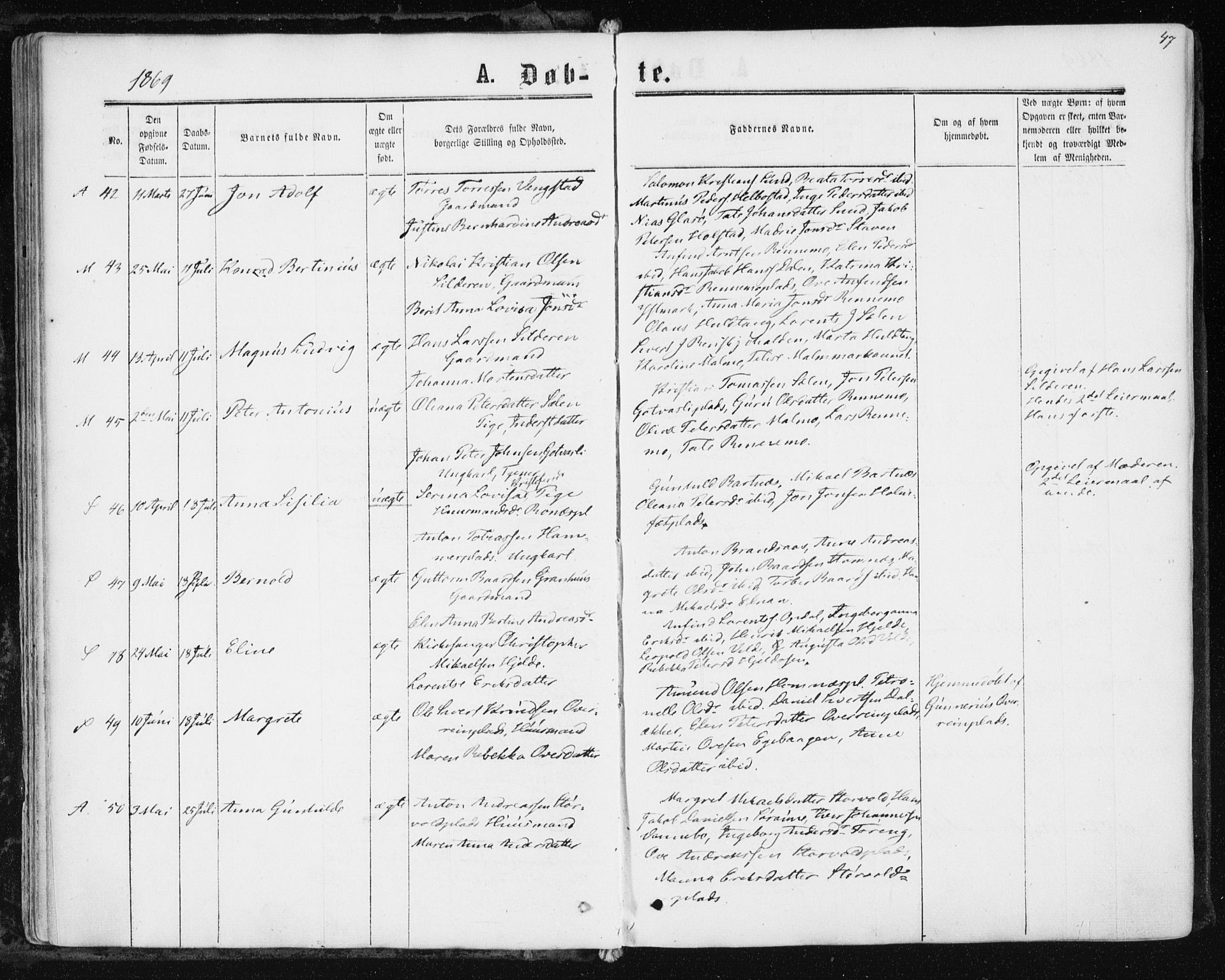 Ministerialprotokoller, klokkerbøker og fødselsregistre - Nord-Trøndelag, AV/SAT-A-1458/741/L0394: Ministerialbok nr. 741A08, 1864-1877, s. 47