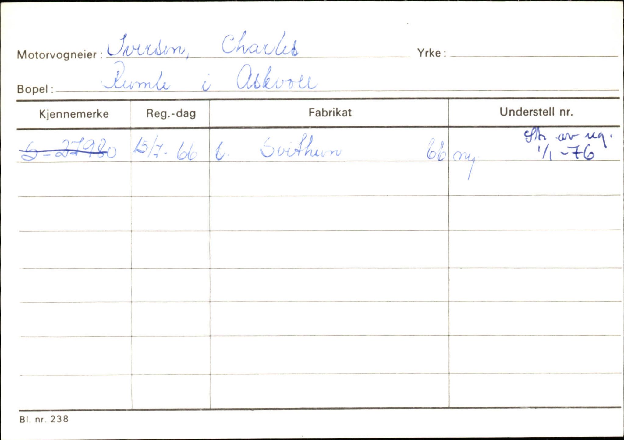 Statens vegvesen, Sogn og Fjordane vegkontor, AV/SAB-A-5301/4/F/L0132: Eigarregister Askvoll A-Å. Balestrand A-Å, 1945-1975, s. 660