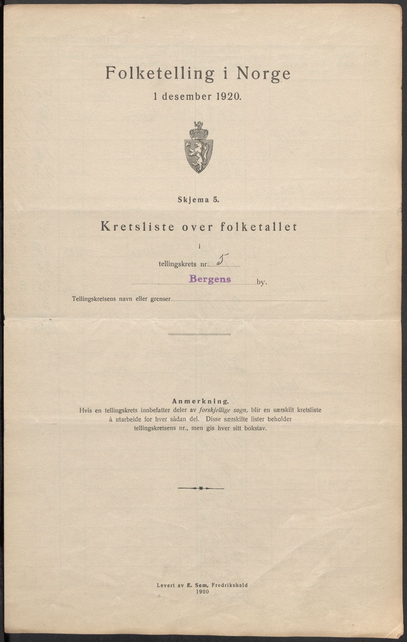 SAB, Folketelling 1920 for 1301 Bergen kjøpstad, 1920, s. 25