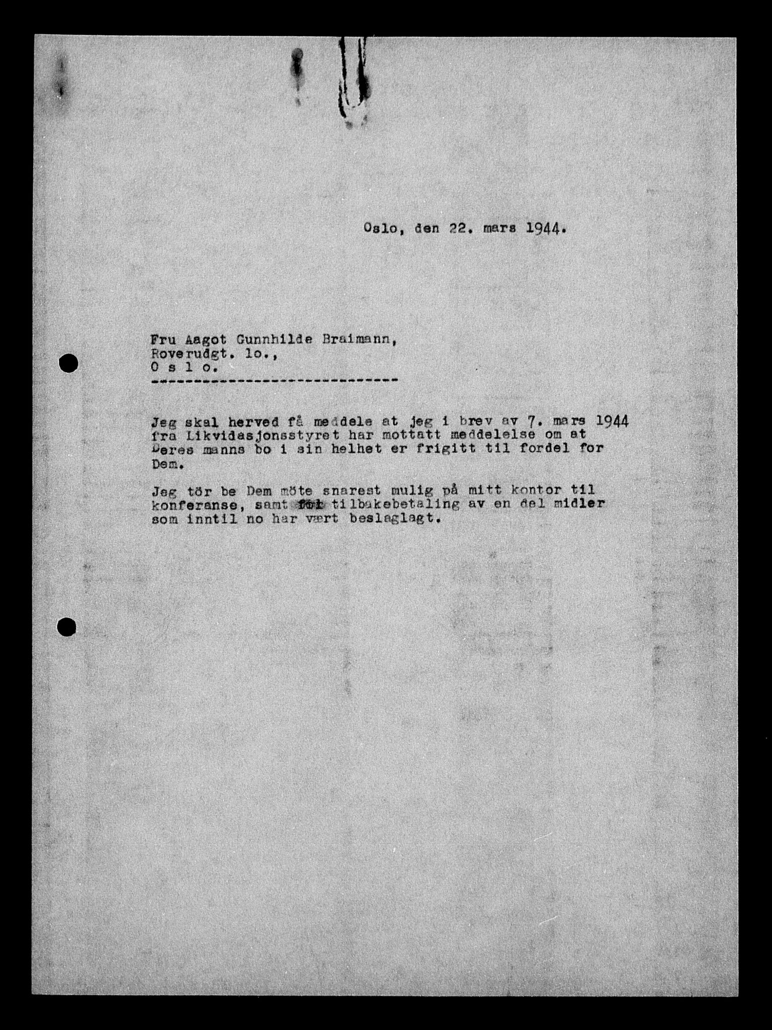 Justisdepartementet, Tilbakeføringskontoret for inndratte formuer, AV/RA-S-1564/H/Hc/Hcc/L0927: --, 1945-1947, s. 445