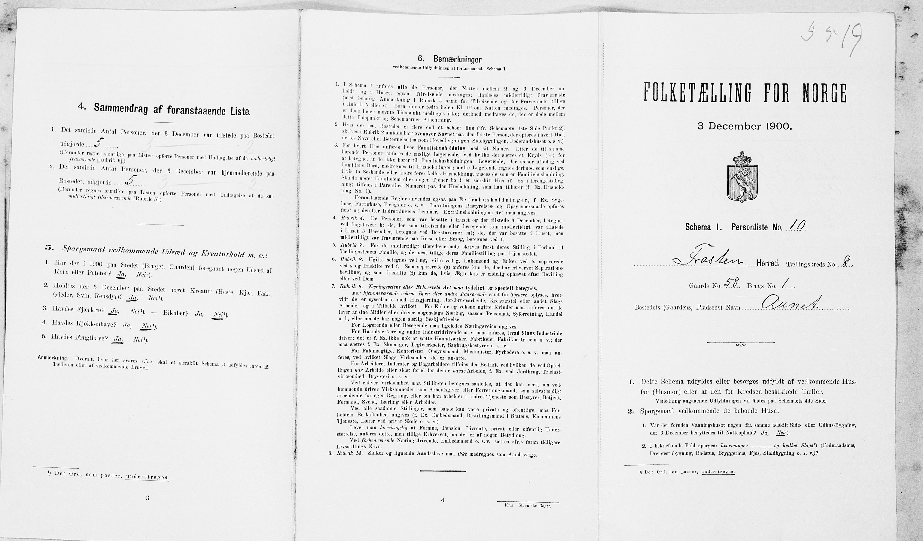 SAT, Folketelling 1900 for 1717 Frosta herred, 1900, s. 943