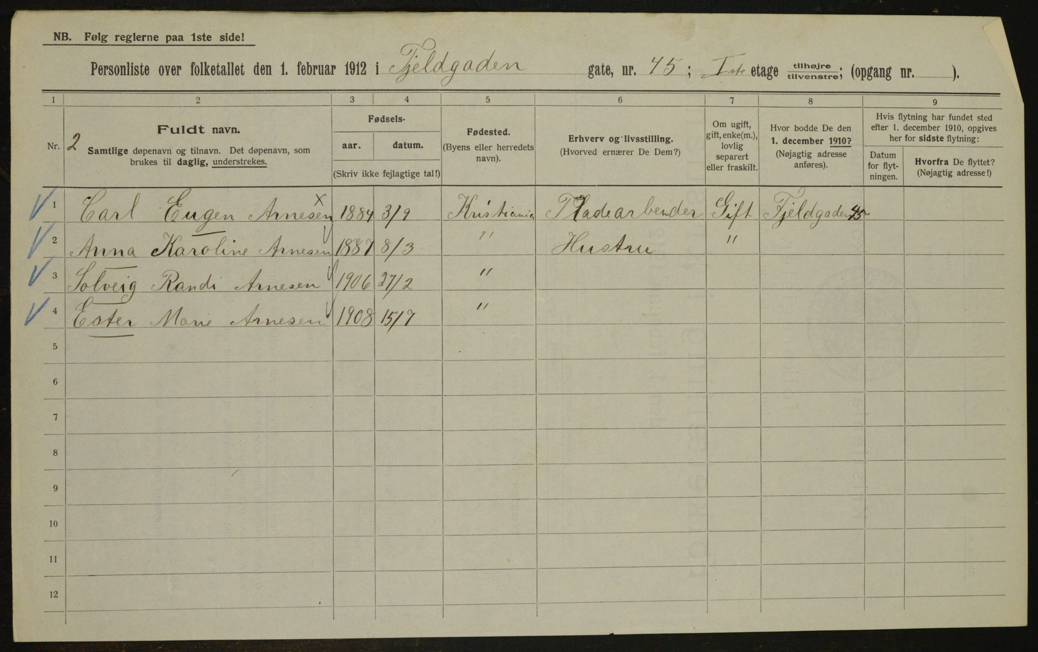 OBA, Kommunal folketelling 1.2.1912 for Kristiania, 1912, s. 24588