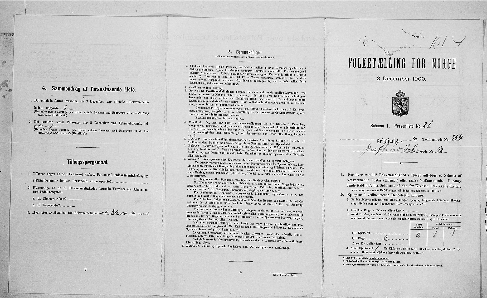 SAO, Folketelling 1900 for 0301 Kristiania kjøpstad, 1900, s. 73449