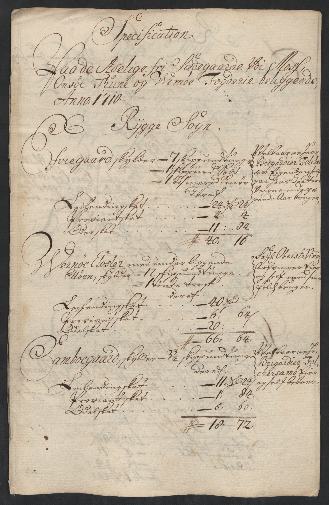 Rentekammeret inntil 1814, Reviderte regnskaper, Fogderegnskap, RA/EA-4092/R04/L0135: Fogderegnskap Moss, Onsøy, Tune, Veme og Åbygge, 1709-1710, s. 381