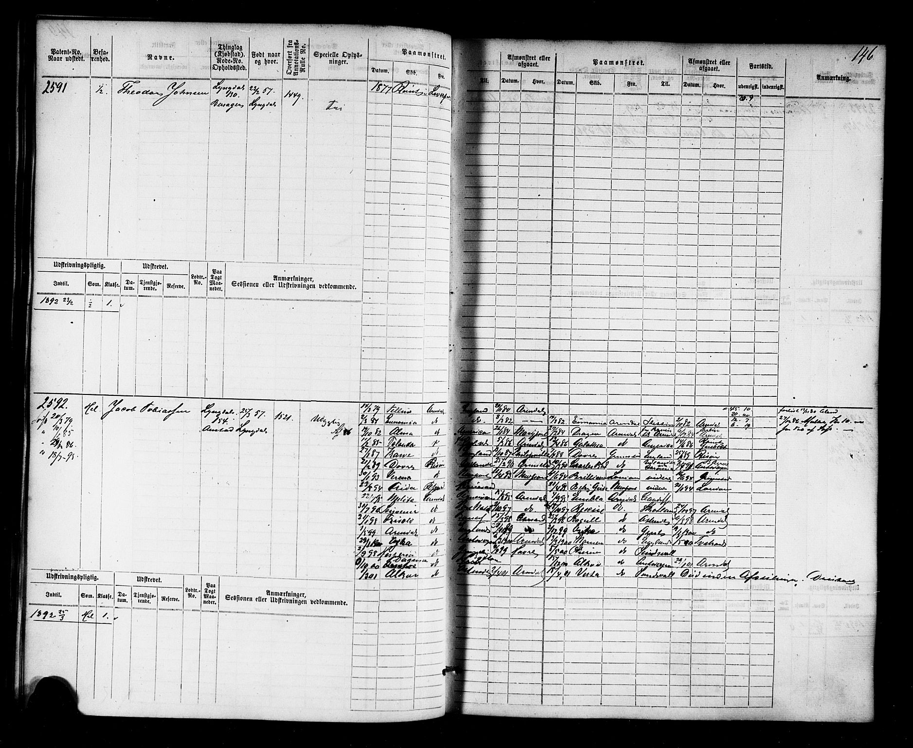 Farsund mønstringskrets, AV/SAK-2031-0017/F/Fb/L0018: Hovedrulle nr 2301-3066, Z-10, 1875-1914, s. 148