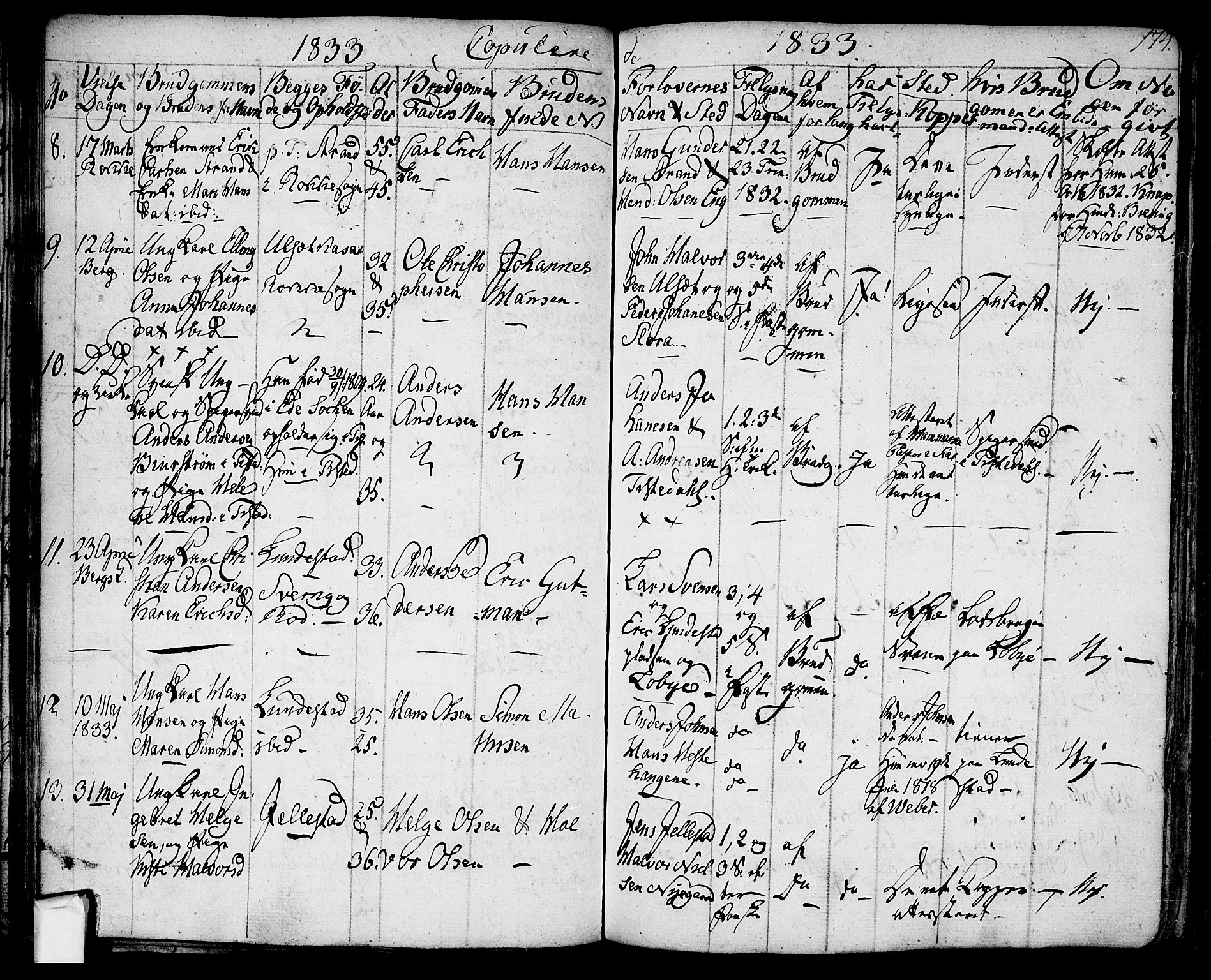 Berg prestekontor Kirkebøker, AV/SAO-A-10902/F/Fa/L0003: Ministerialbok nr. I 3, 1832-1842, s. 174