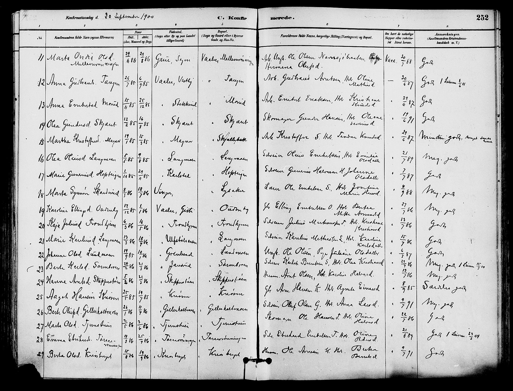 Våler prestekontor, Hedmark, AV/SAH-PREST-040/H/Ha/Haa/L0002: Ministerialbok nr. 3, 1879-1911, s. 252