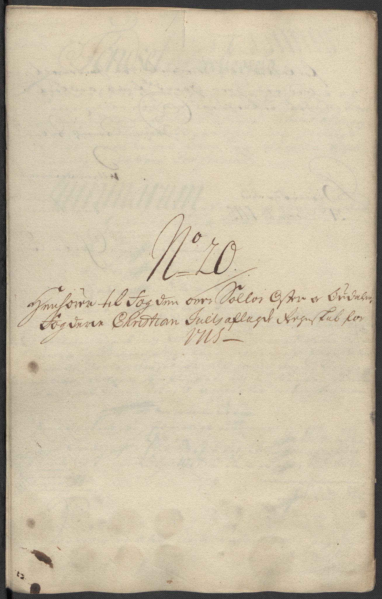 Rentekammeret inntil 1814, Reviderte regnskaper, Fogderegnskap, RA/EA-4092/R13/L0853: Fogderegnskap Solør, Odal og Østerdal, 1715, s. 310