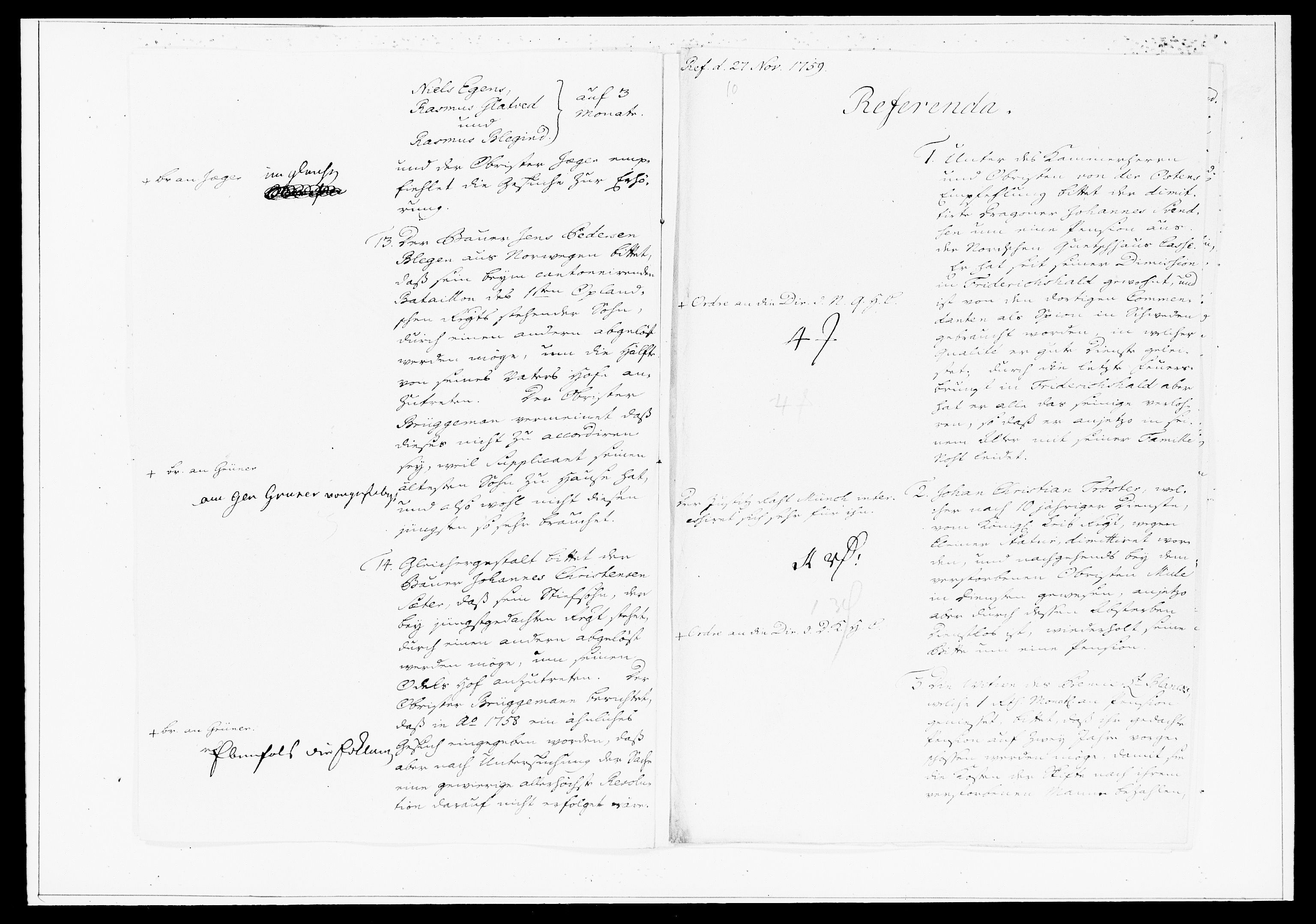 Krigskollegiet, Krigskancelliet, DRA/A-0006/-/1315-1333: Refererede sager, 1759, s. 848