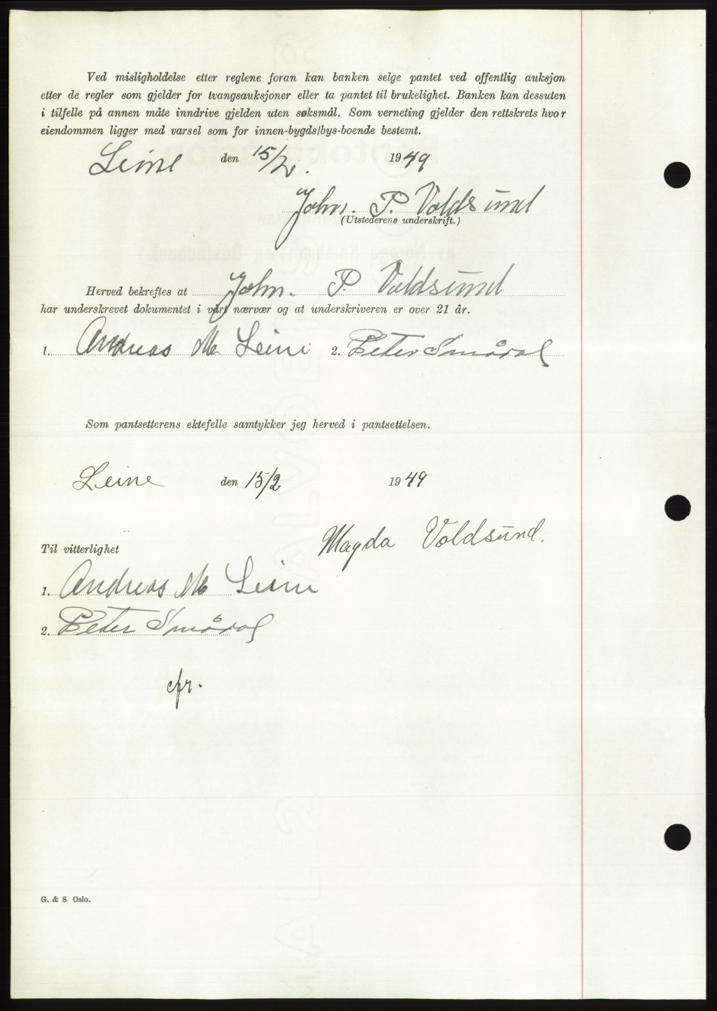 Søre Sunnmøre sorenskriveri, AV/SAT-A-4122/1/2/2C/L0116: Pantebok nr. 4B, 1948-1949, Dagboknr: 297/1949