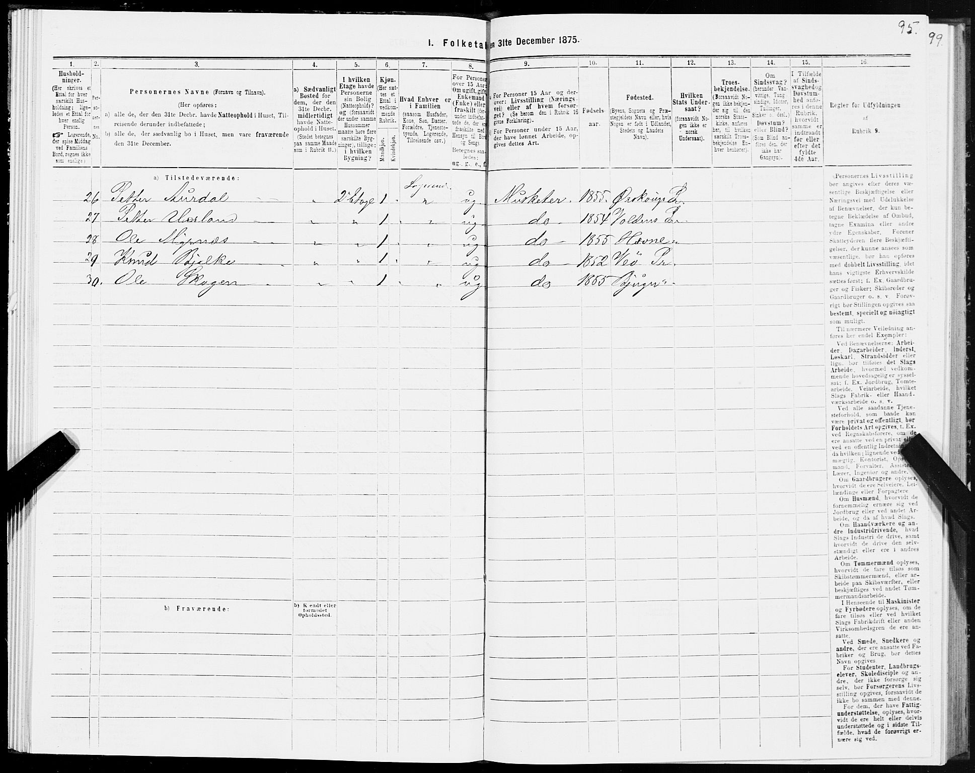 SAT, Folketelling 1875 for 1601 Trondheim kjøpstad, 1875, s. 5095