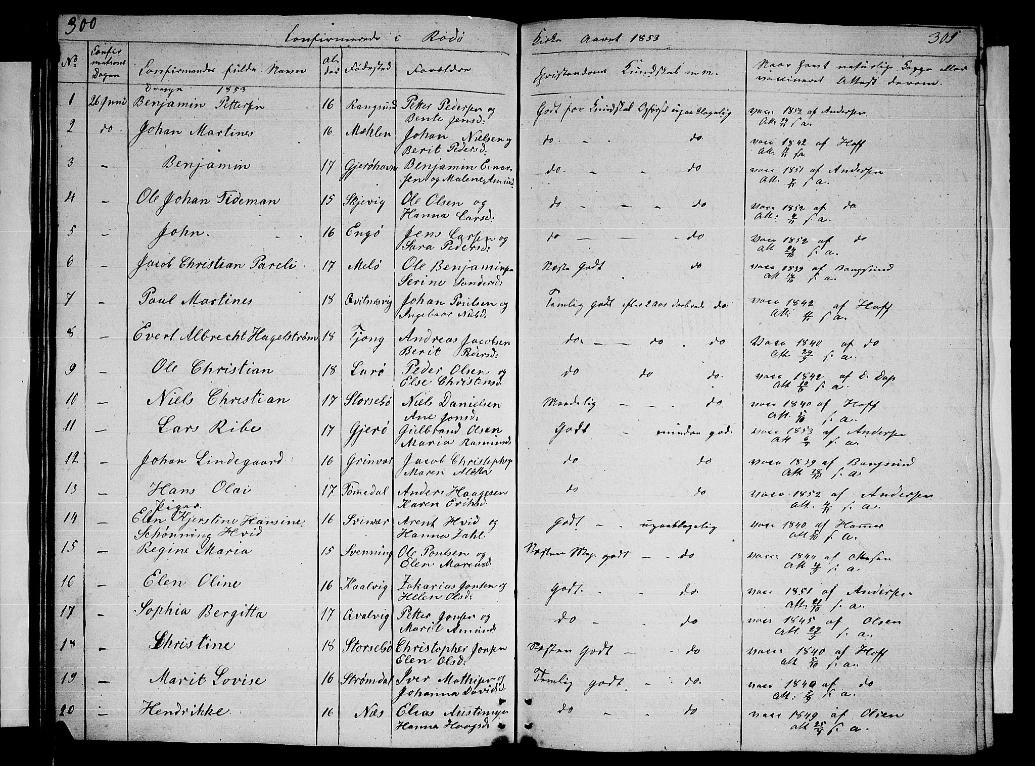 Ministerialprotokoller, klokkerbøker og fødselsregistre - Nordland, AV/SAT-A-1459/841/L0618: Klokkerbok nr. 841C02, 1833-1855, s. 300-301