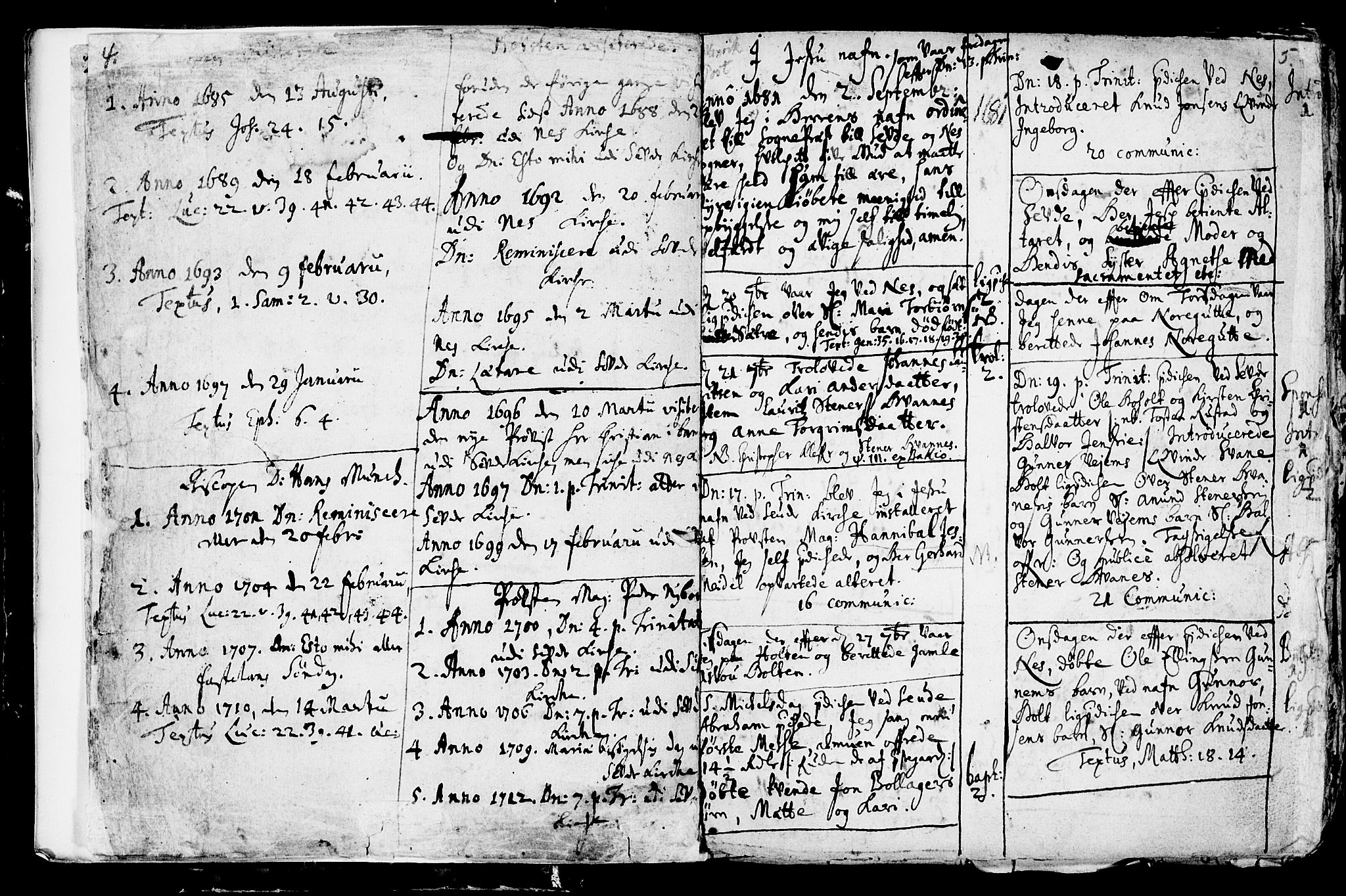 Sauherad kirkebøker, AV/SAKO-A-298/F/Fa/L0002: Ministerialbok nr. I 2, 1681-1720, s. 4-5
