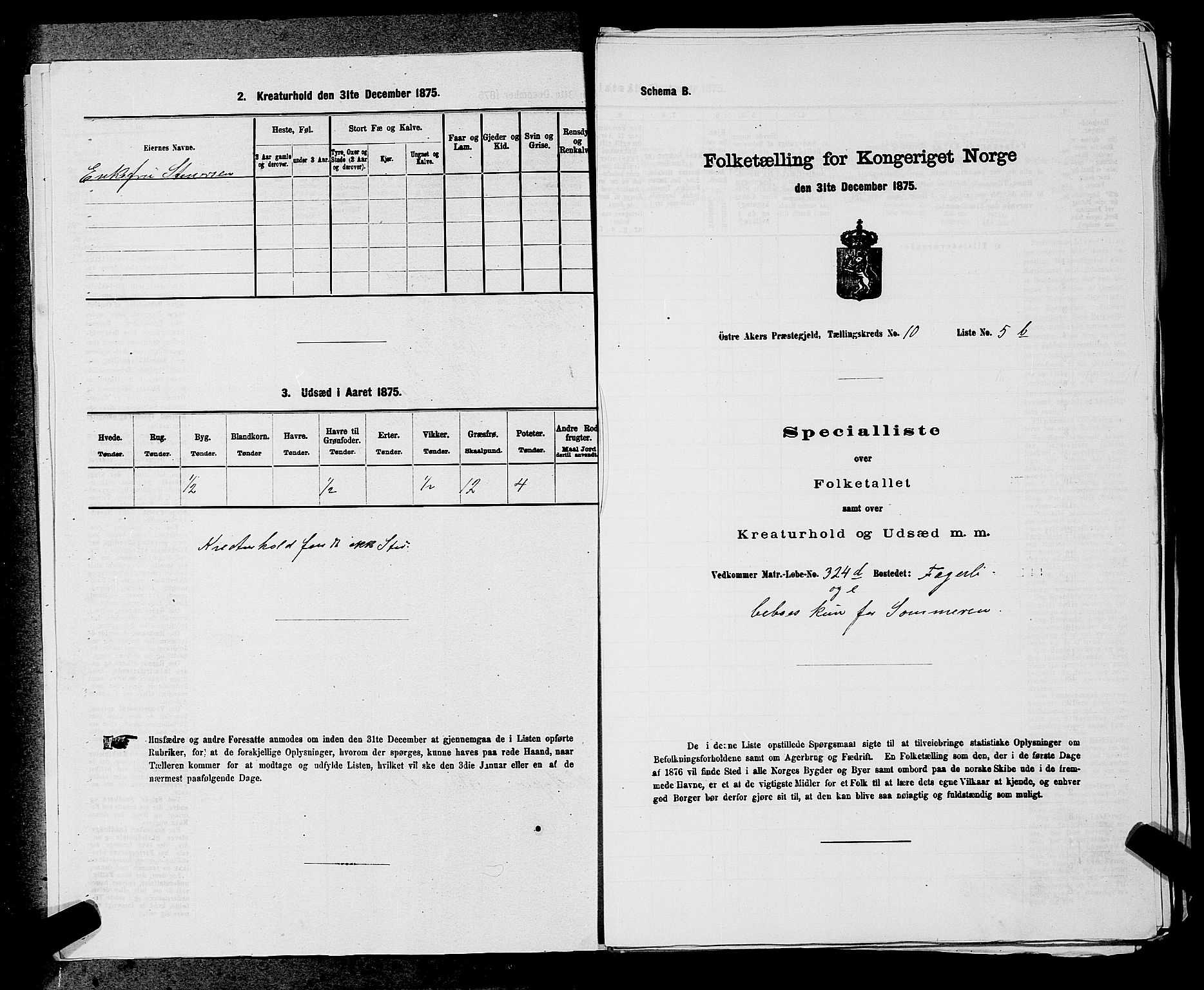 RA, Folketelling 1875 for 0218bP Østre Aker prestegjeld, 1875, s. 3464