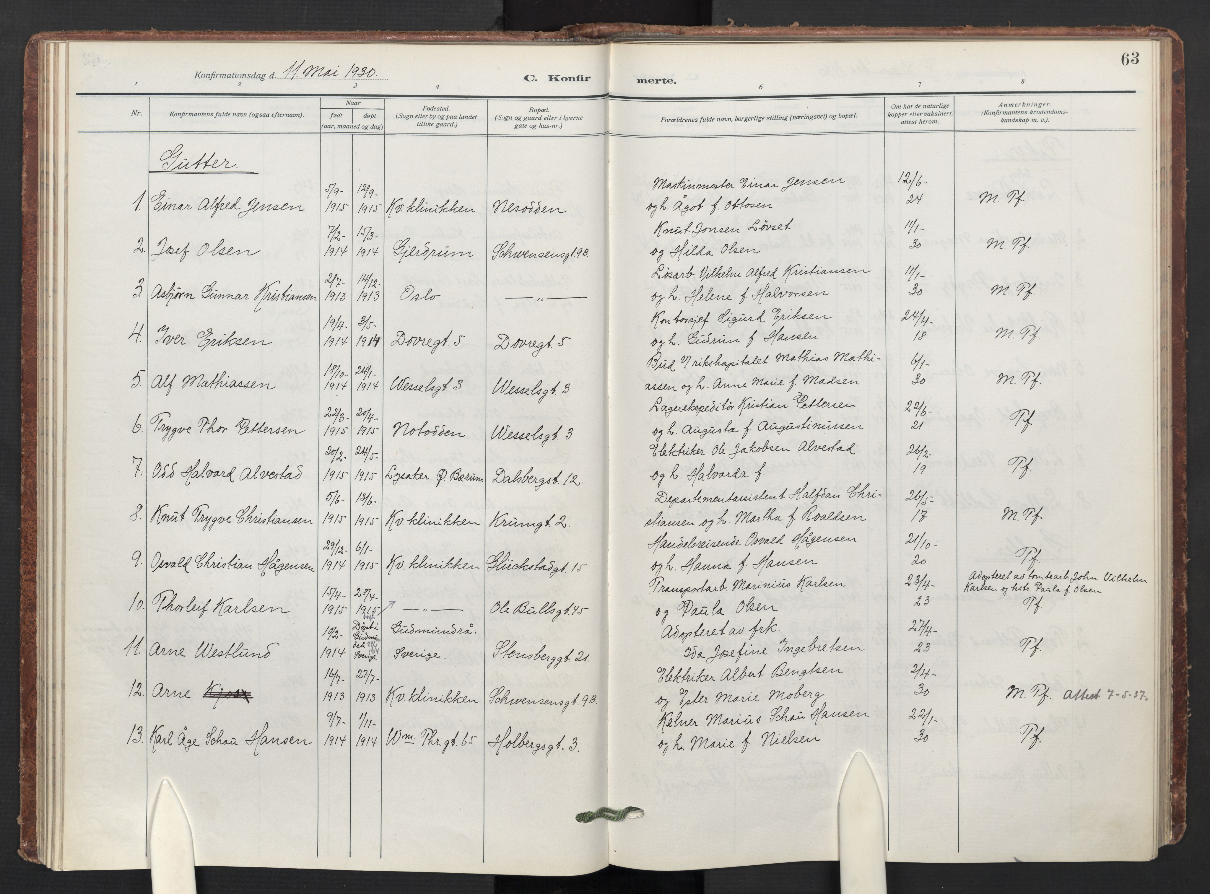Markus prestekontor Kirkebøker, AV/SAO-A-10830/F/L0002: Ministerialbok nr. 2, 1917-1949, s. 63