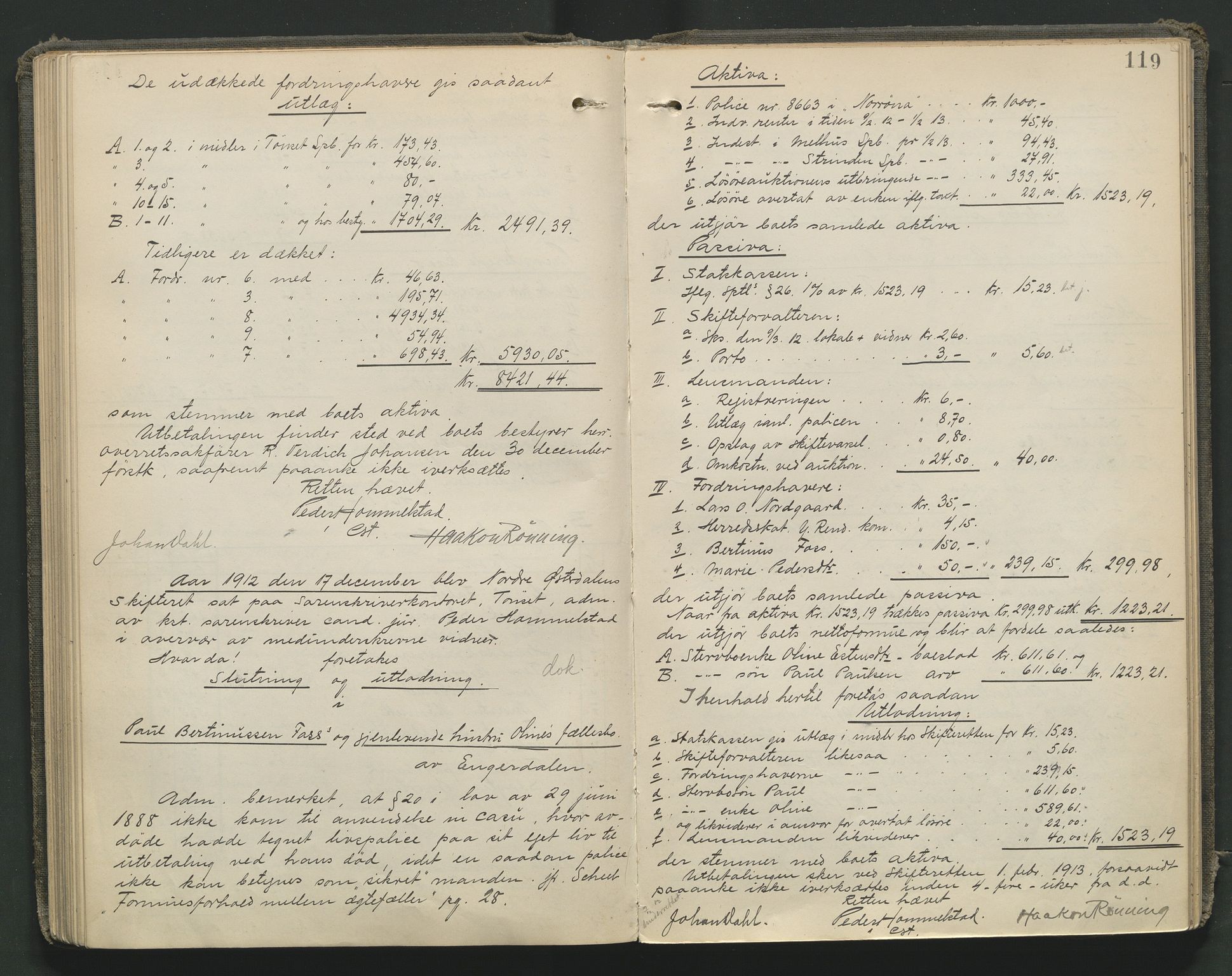 Nord-Østerdal tingrett, AV/SAH-TING-020/J/Jd/L0006: Skifteutlodningsprotokoll, 1907-1920, s. 119