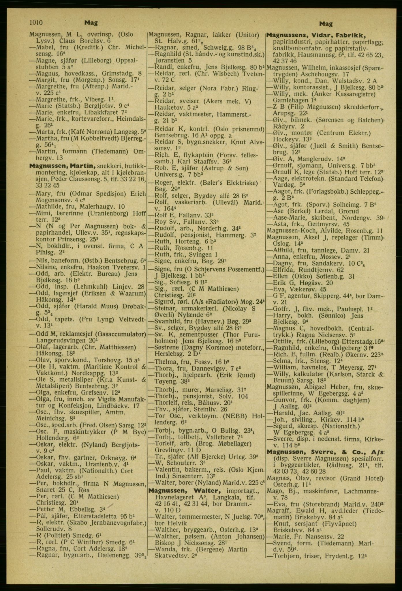 Kristiania/Oslo adressebok, PUBL/-, 1959-1960, s. 1010