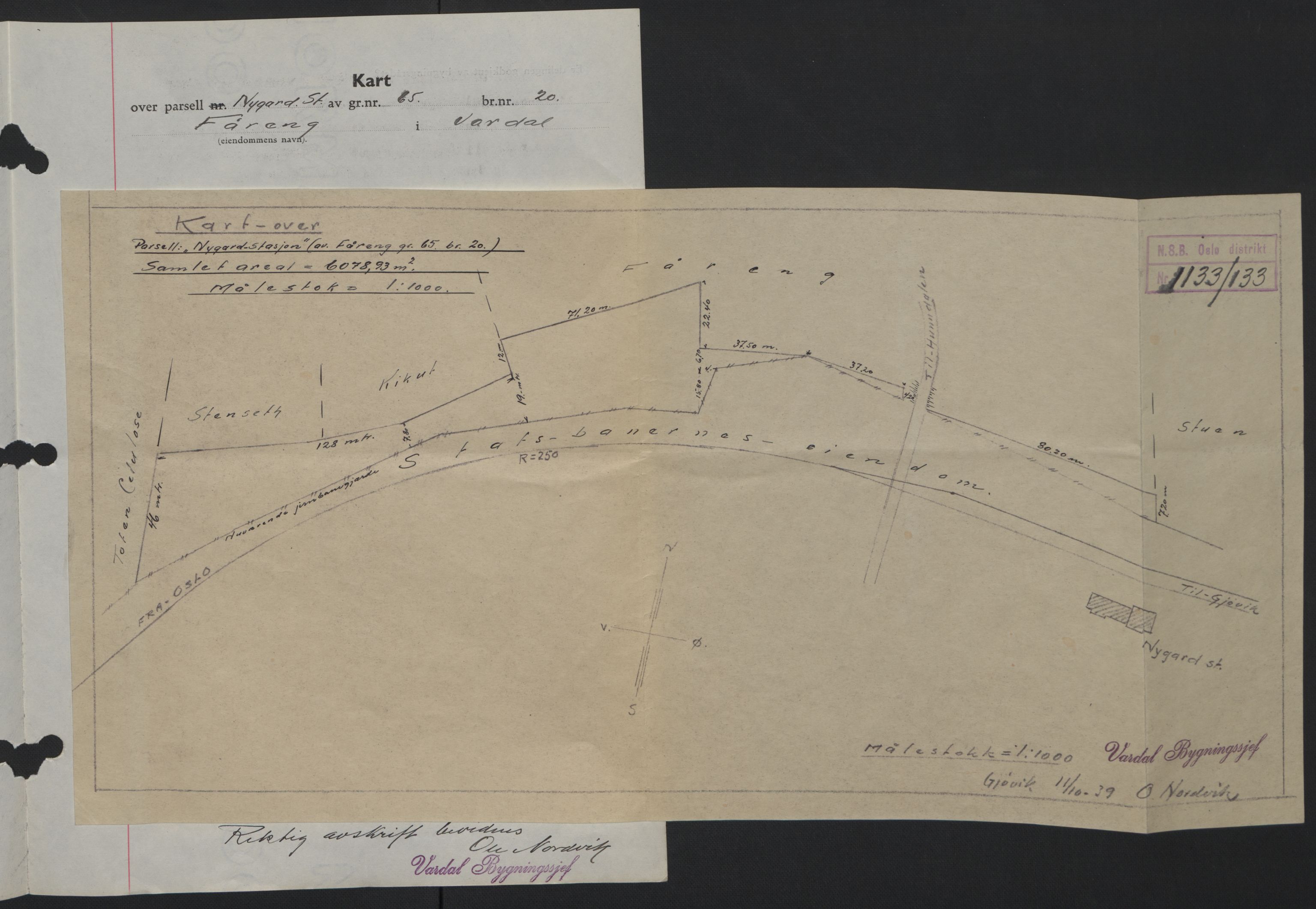 Toten tingrett, SAH/TING-006/H/Hb/Hbc/L0007: Pantebok nr. Hbc-07, 1939-1940, Dagboknr: 2964/1939