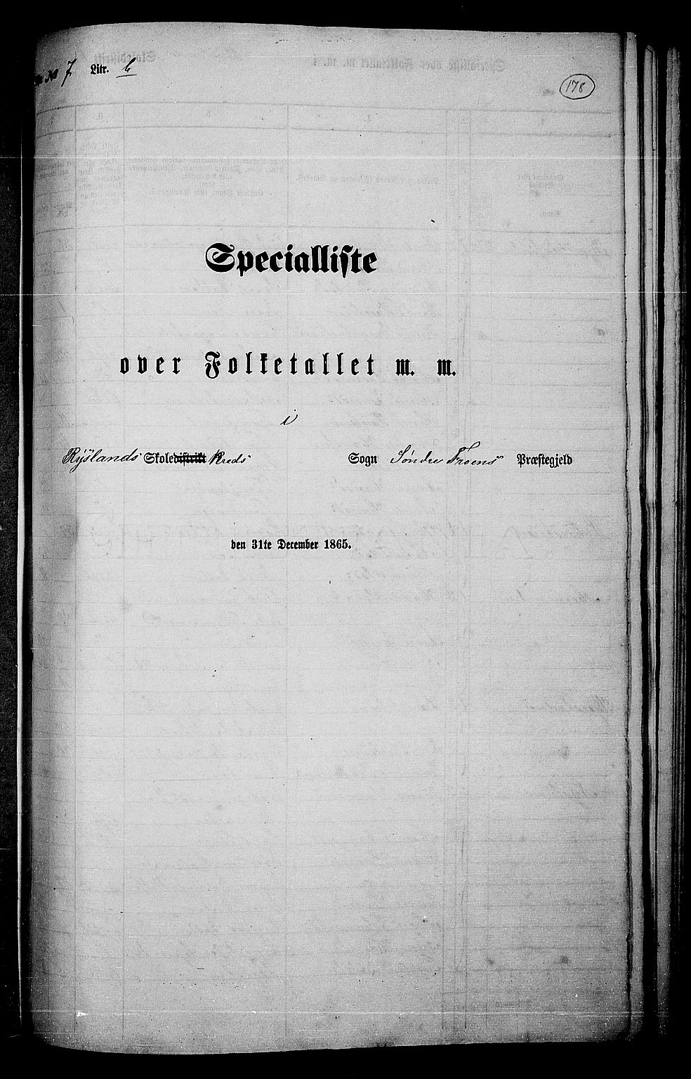 RA, Folketelling 1865 for 0519P Sør-Fron prestegjeld, 1865, s. 143