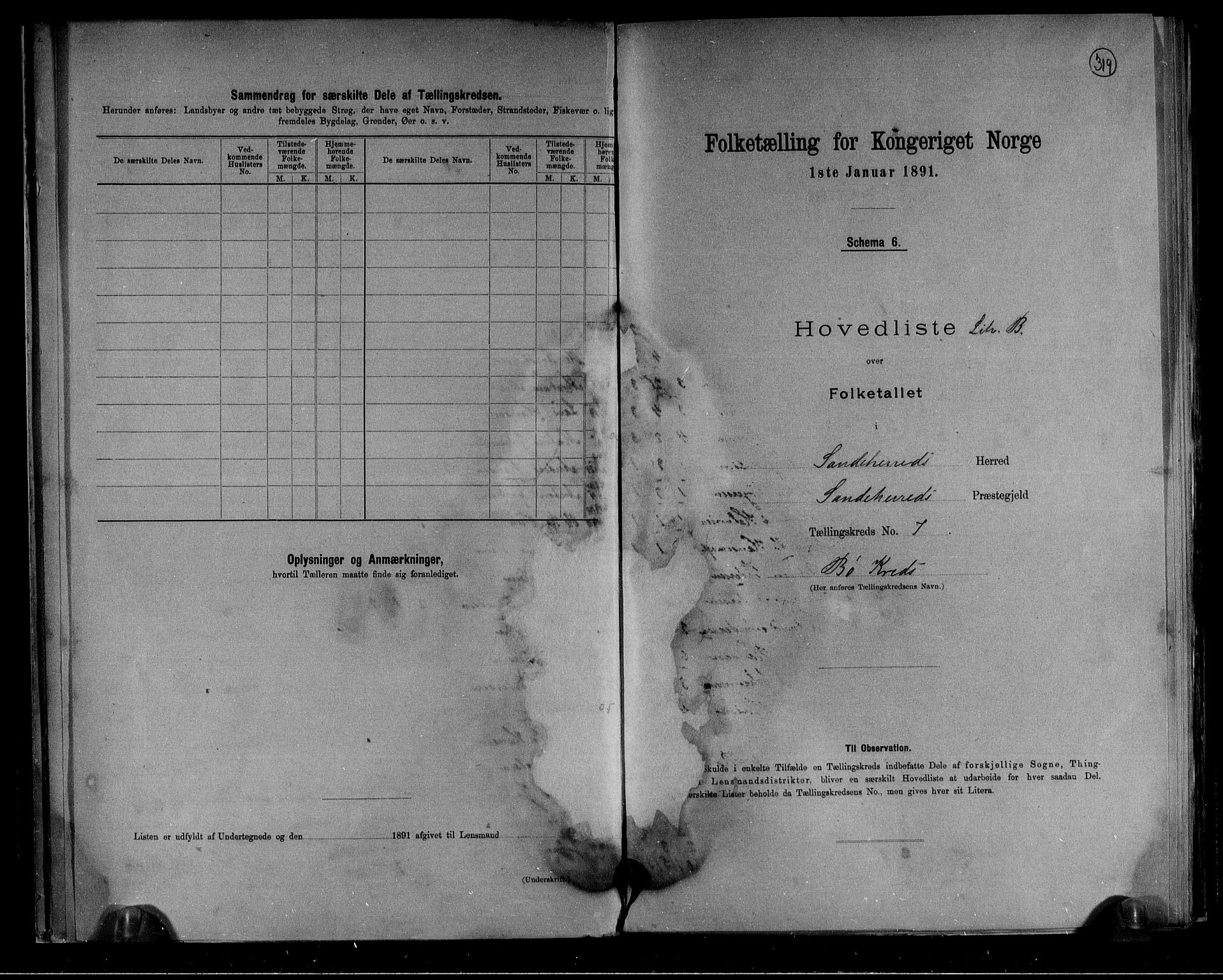 RA, Folketelling 1891 for 0724 Sandeherred herred, 1891, s. 25