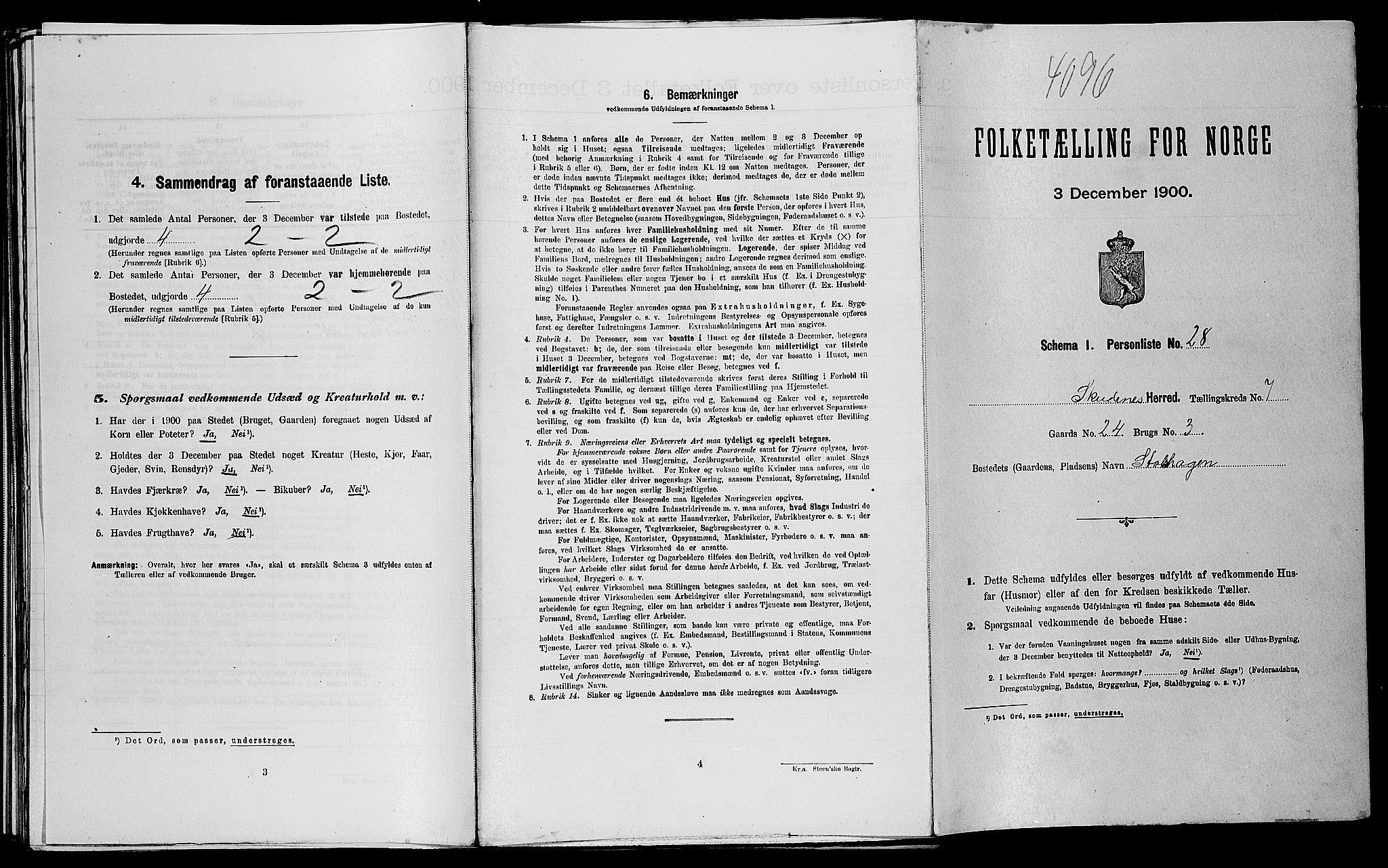 SAST, Folketelling 1900 for 1150 Skudenes herred, 1900, s. 1001