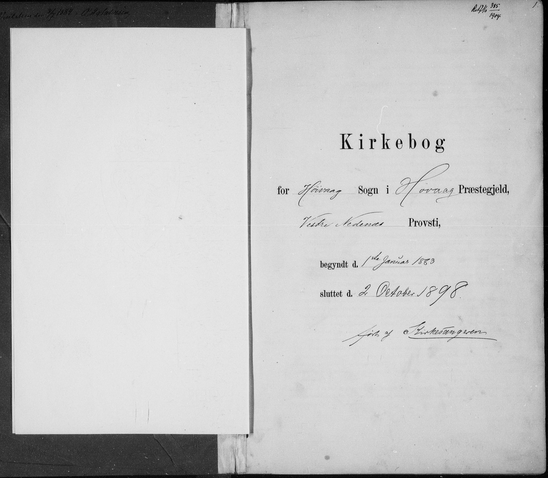 Høvåg sokneprestkontor, SAK/1111-0025/F/Fb/L0004: Klokkerbok nr. B 4, 1883-1898, s. 1