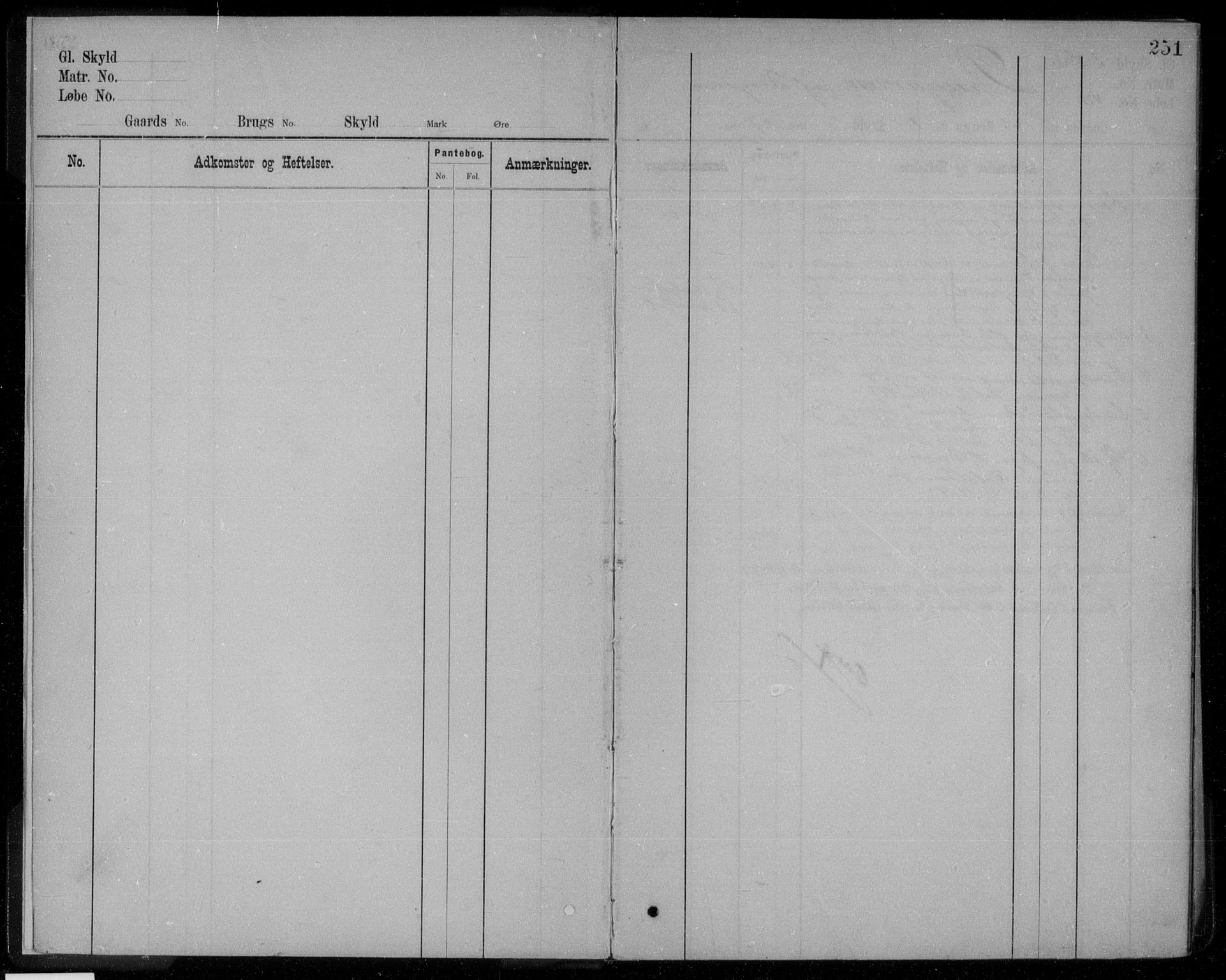 Nord-Østerdal tingrett, SAH/TING-020/H/Ha/Haf/L0035: Panteregister nr. 4B, 1895, s. 251