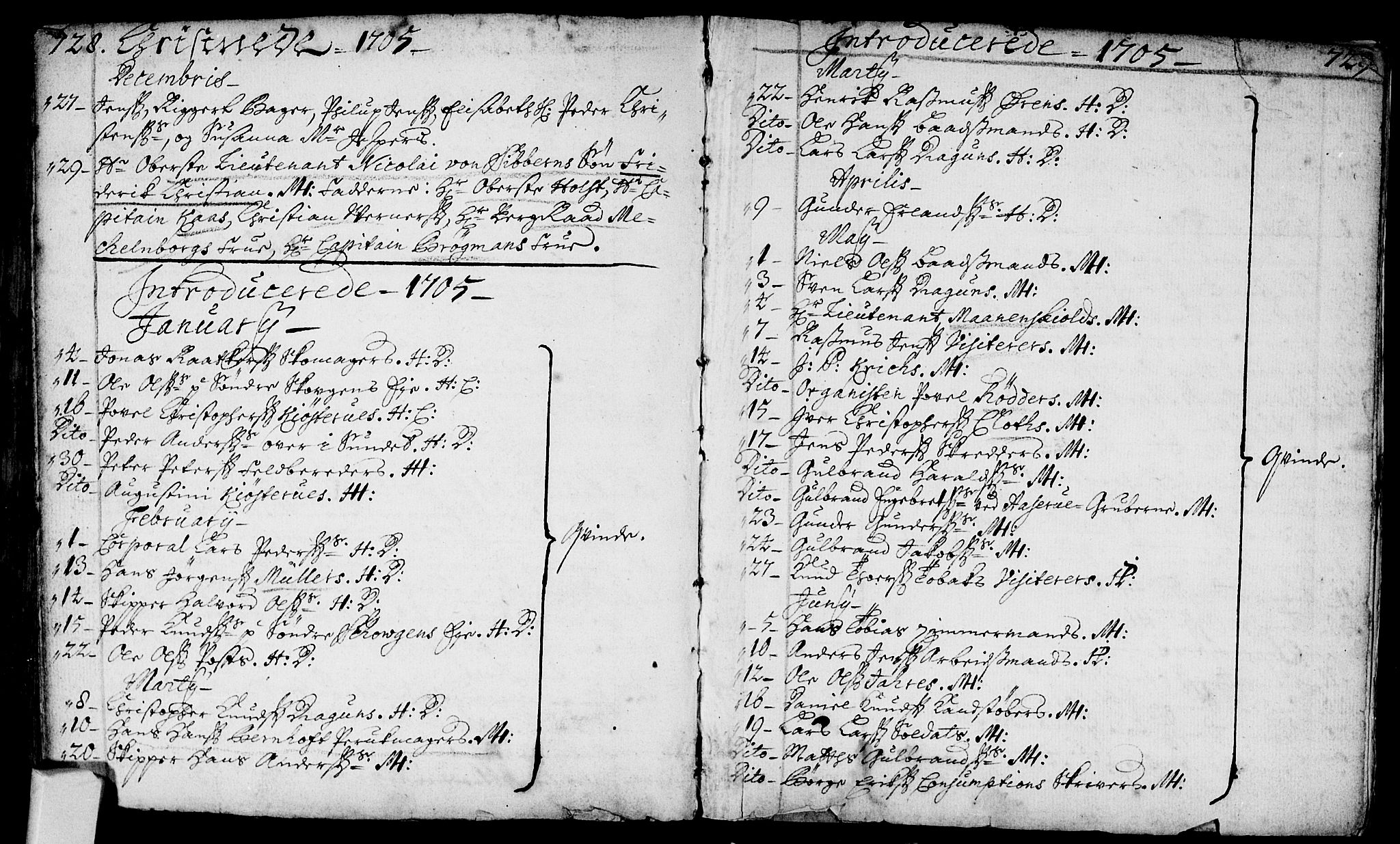 Bragernes kirkebøker, SAKO/A-6/F/Fa/L0002: Ministerialbok nr. I 2, 1680-1705, s. 728-729