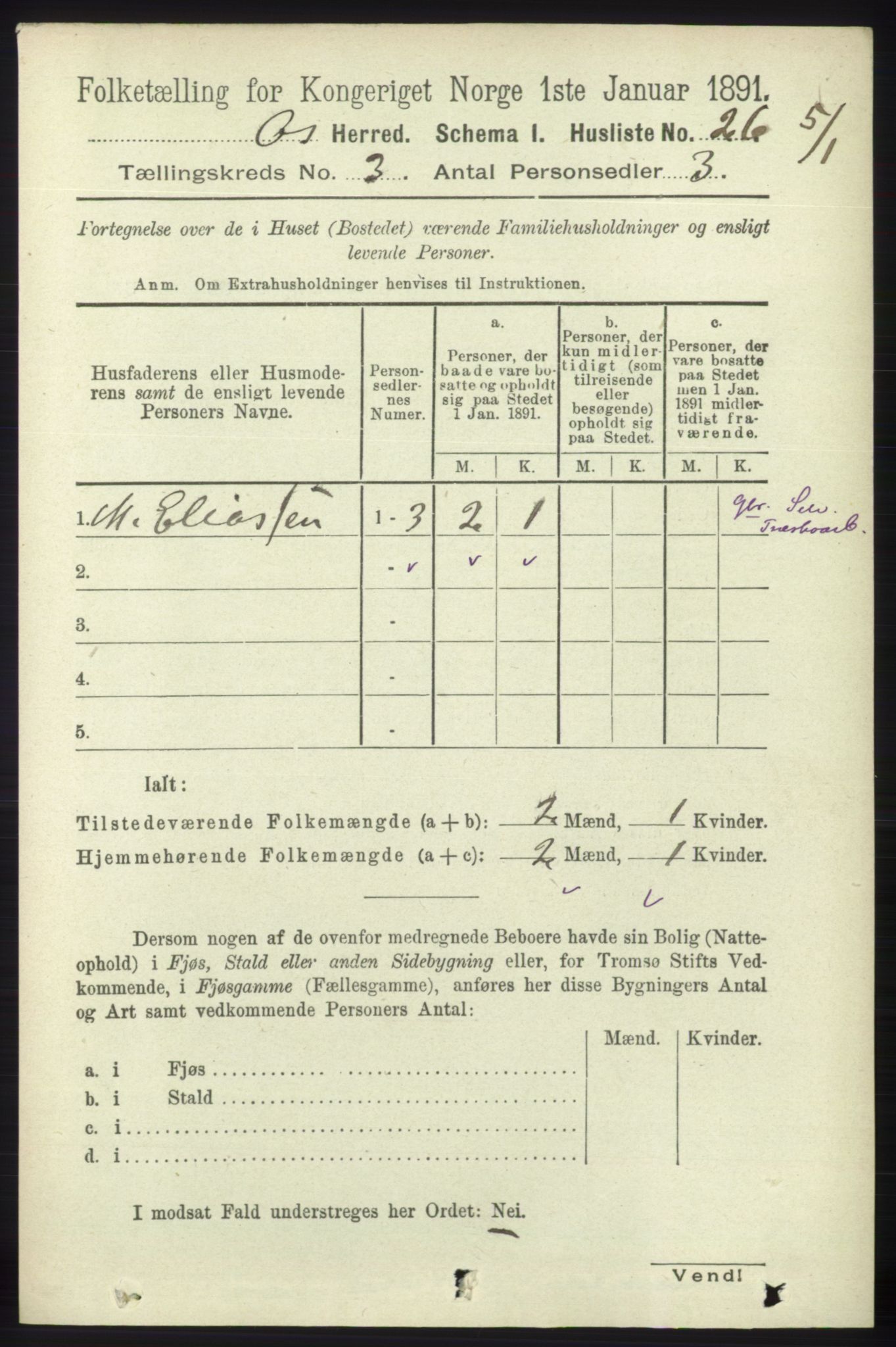 RA, Folketelling 1891 for 1243 Os herred, 1891, s. 884