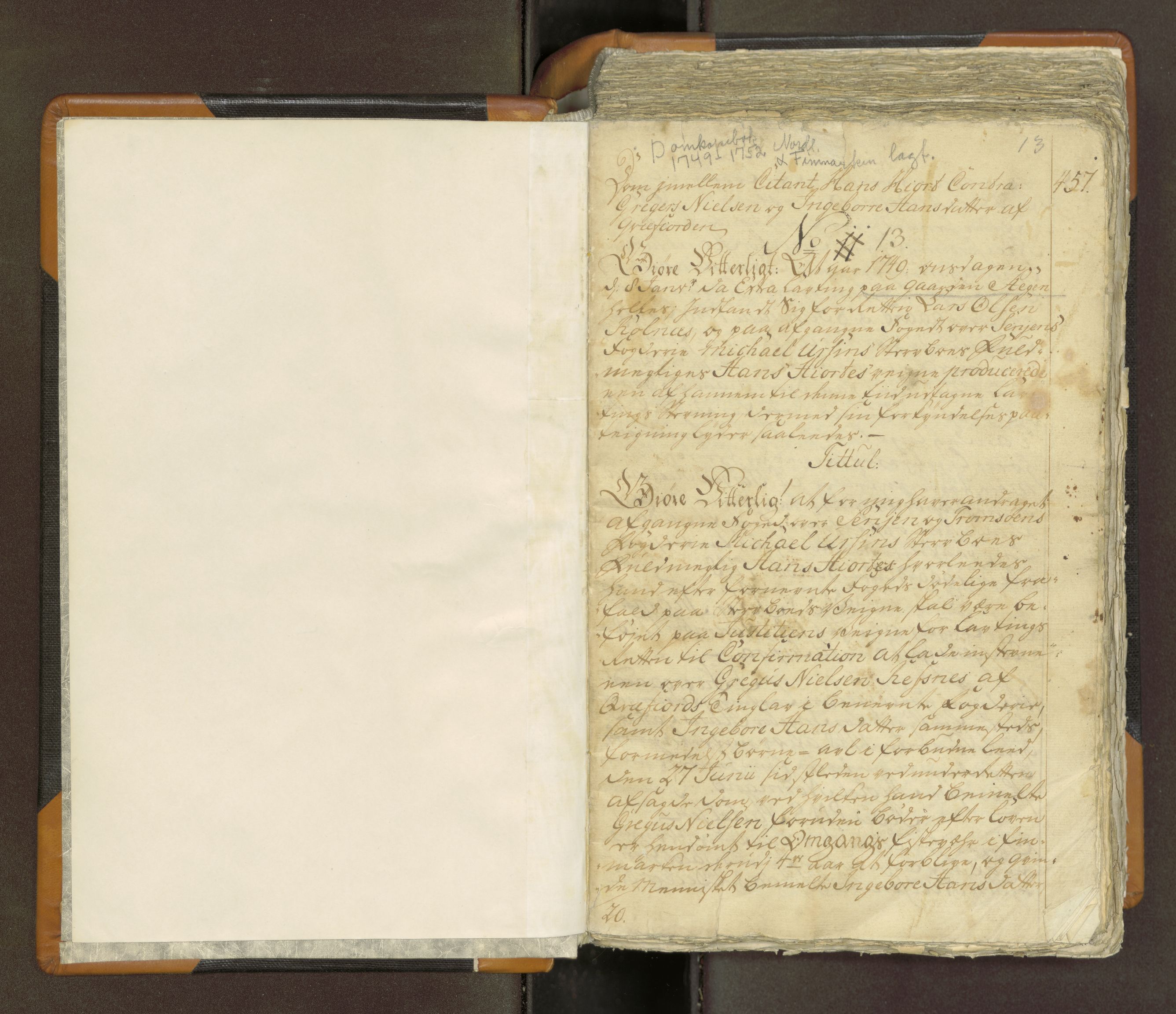 Nordland og Finnmarks lagstol, SAT/A-5608/X/L0022: Domkopibok, 1749-1752, s. 457